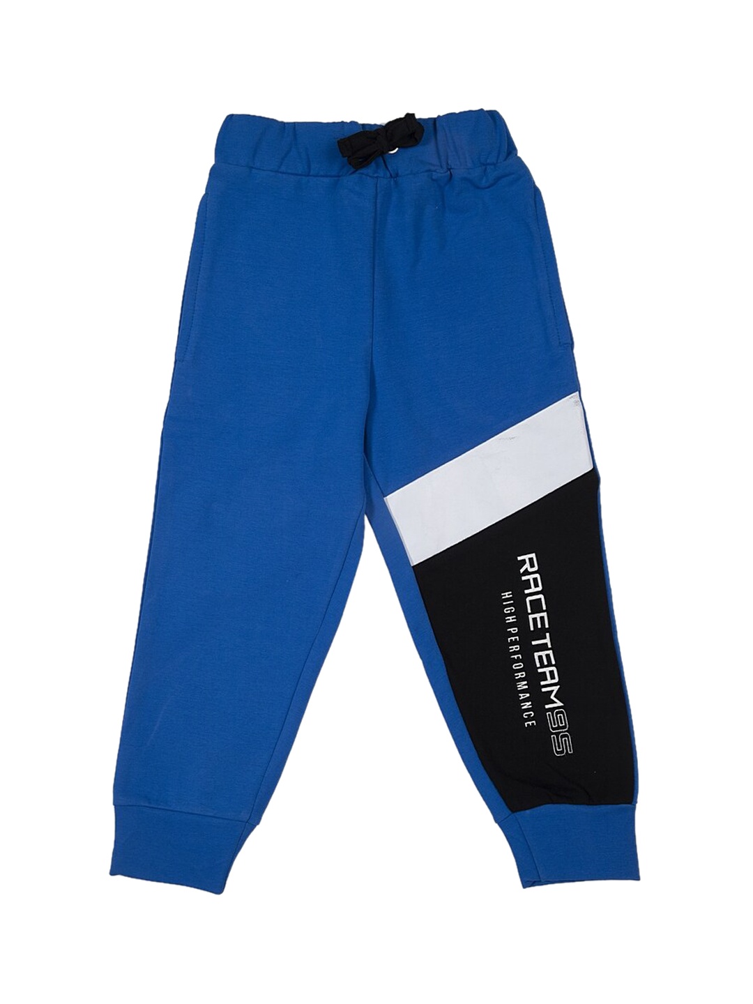 

Lazy Shark Boys Blue & Black Printed Straight-Fit Joggers