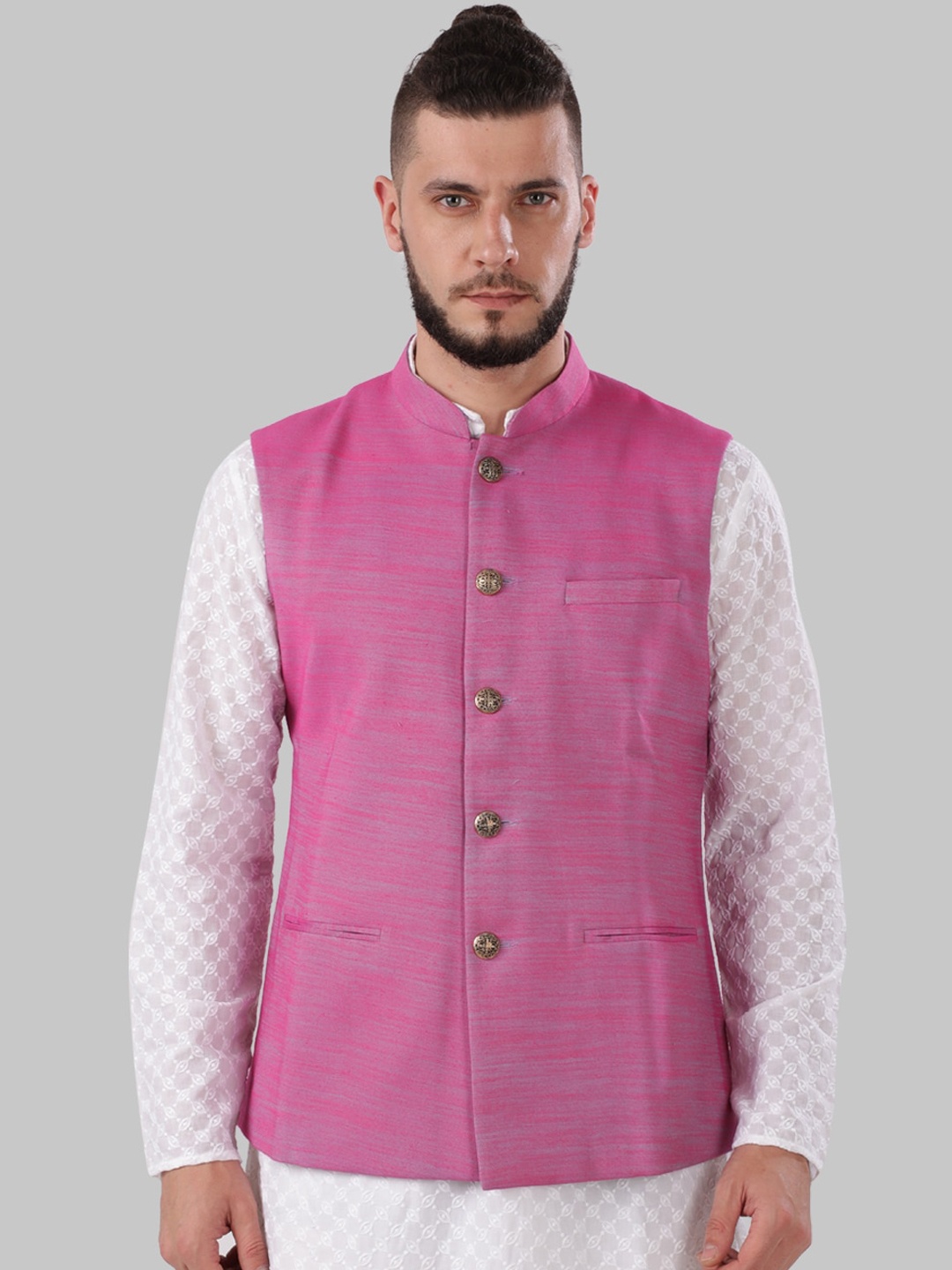 

Ethnix by Raymond Men Purple Solid Lightweight Nehru Jacket