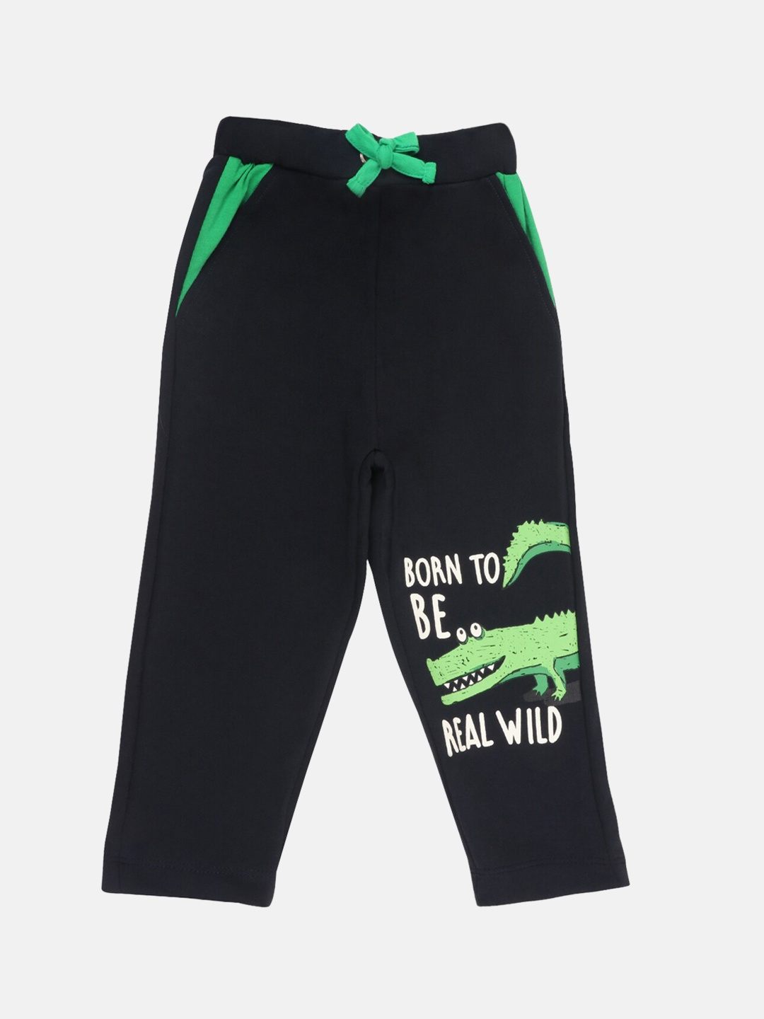 

Lazy Shark Boys Navy Blue Printed Straight-Fit Joggers