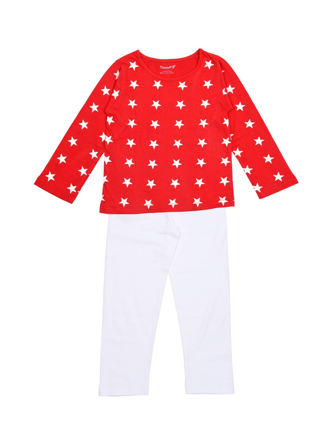 

FUNKRAFTS Kids Red & White Printed Nightsuit