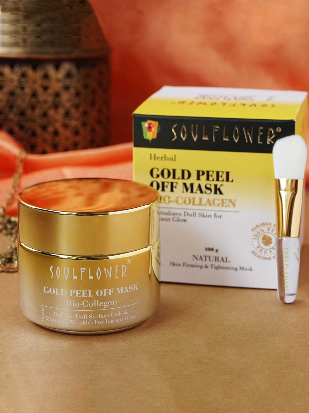 

Soulflower Herbal Bio-Collagen Gold Peel Off Mask - 100 g