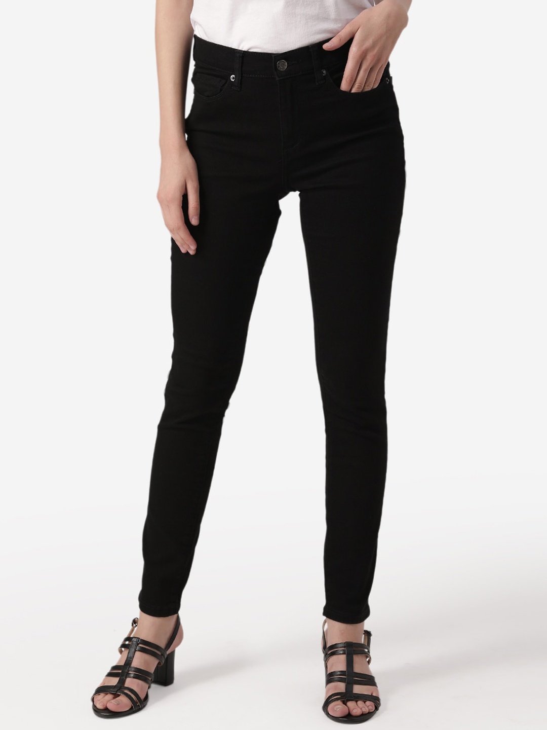 

Mode by Red Tape Women Black Skinny Fit Mid-Rise Clean Look Jeans