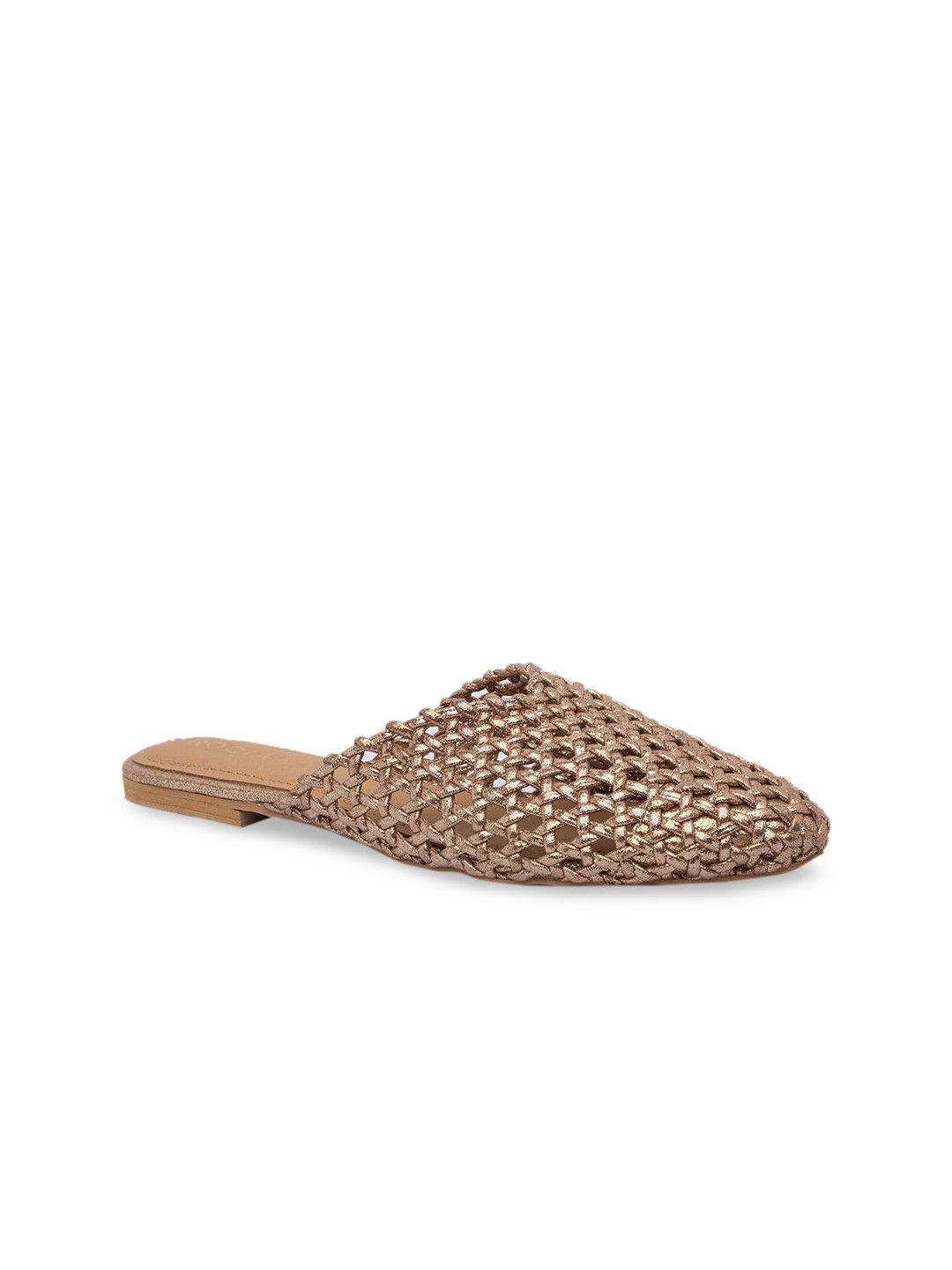 

Rocia Women Champagne Woven Design Mules