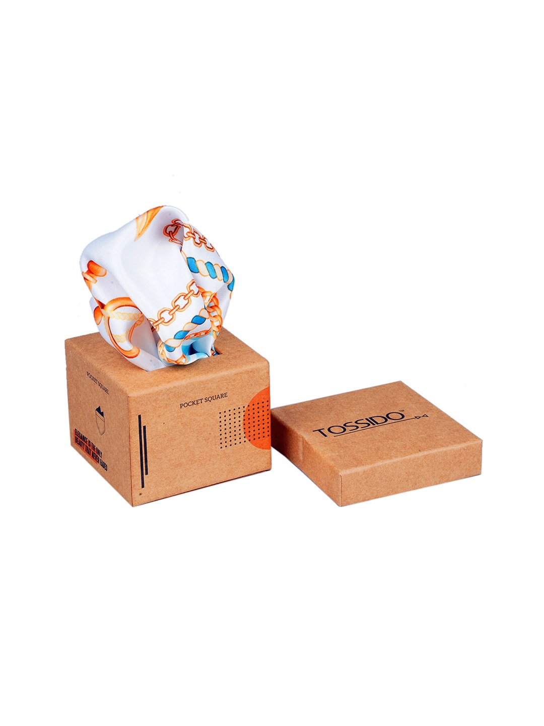 

Tossido Men Blue & White Printed Pocket Square