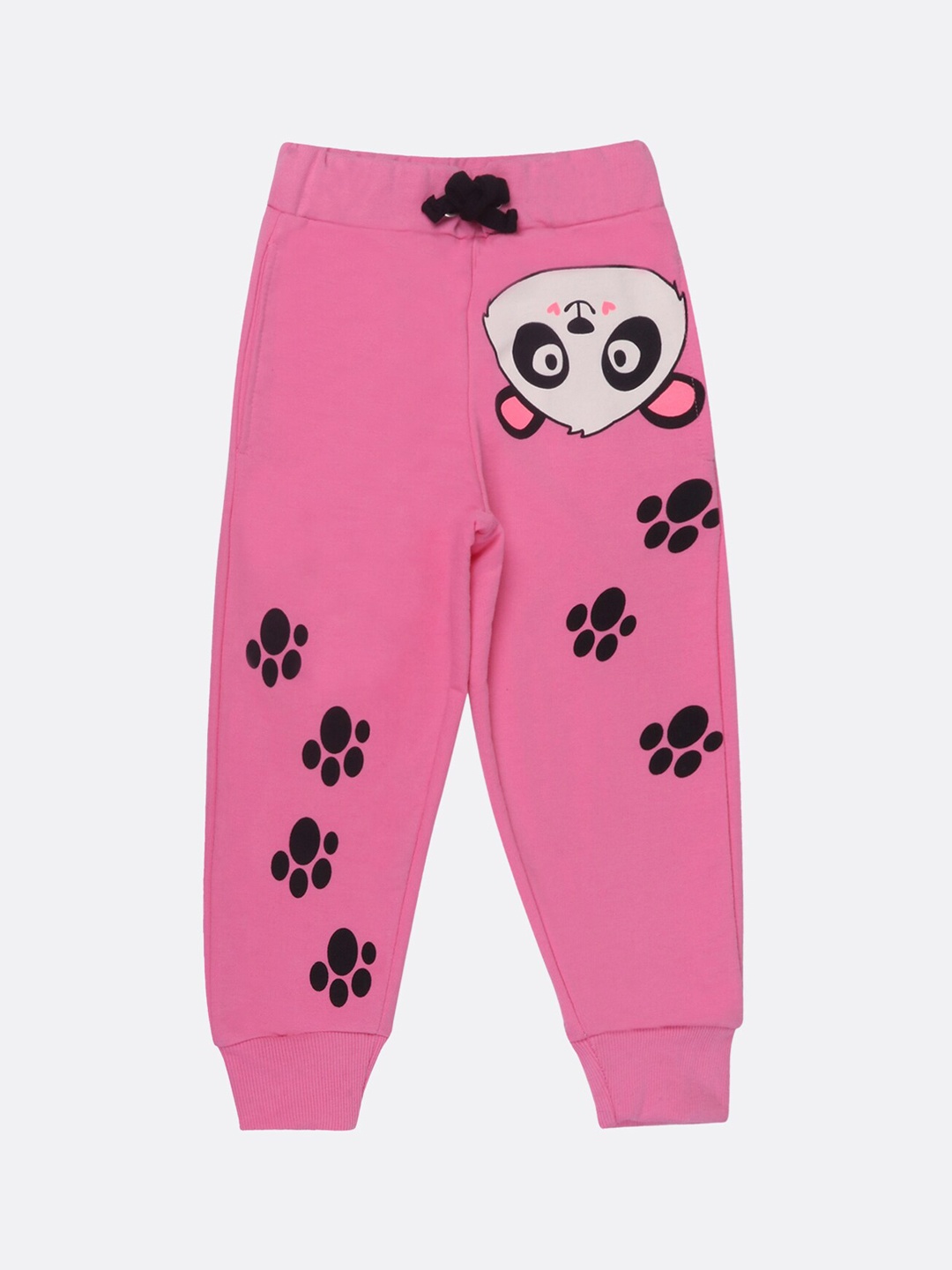 

Lazy Shark Girls Pink & Black Printed Straight-Fit Joggers