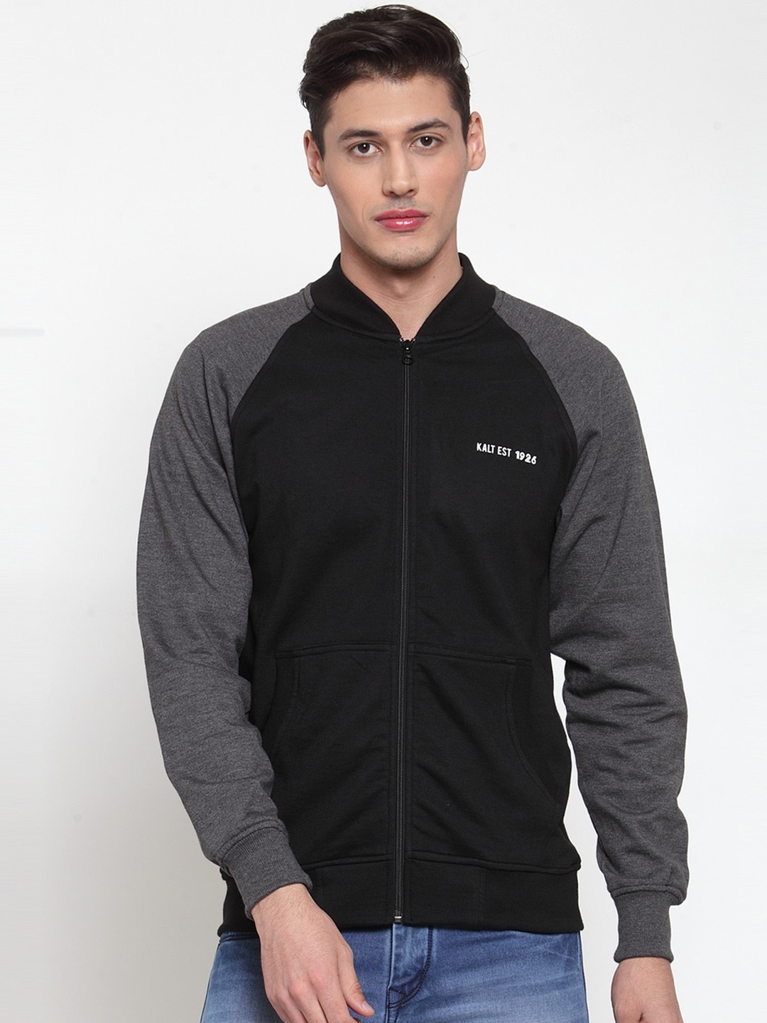 

Kalt Men Black Solid Sporty Jacket