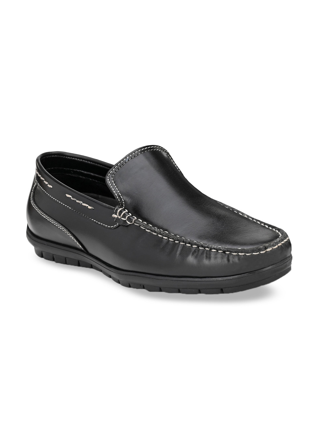 

San Frissco Men Black Solid Synthetic Mid-Top Loafers
