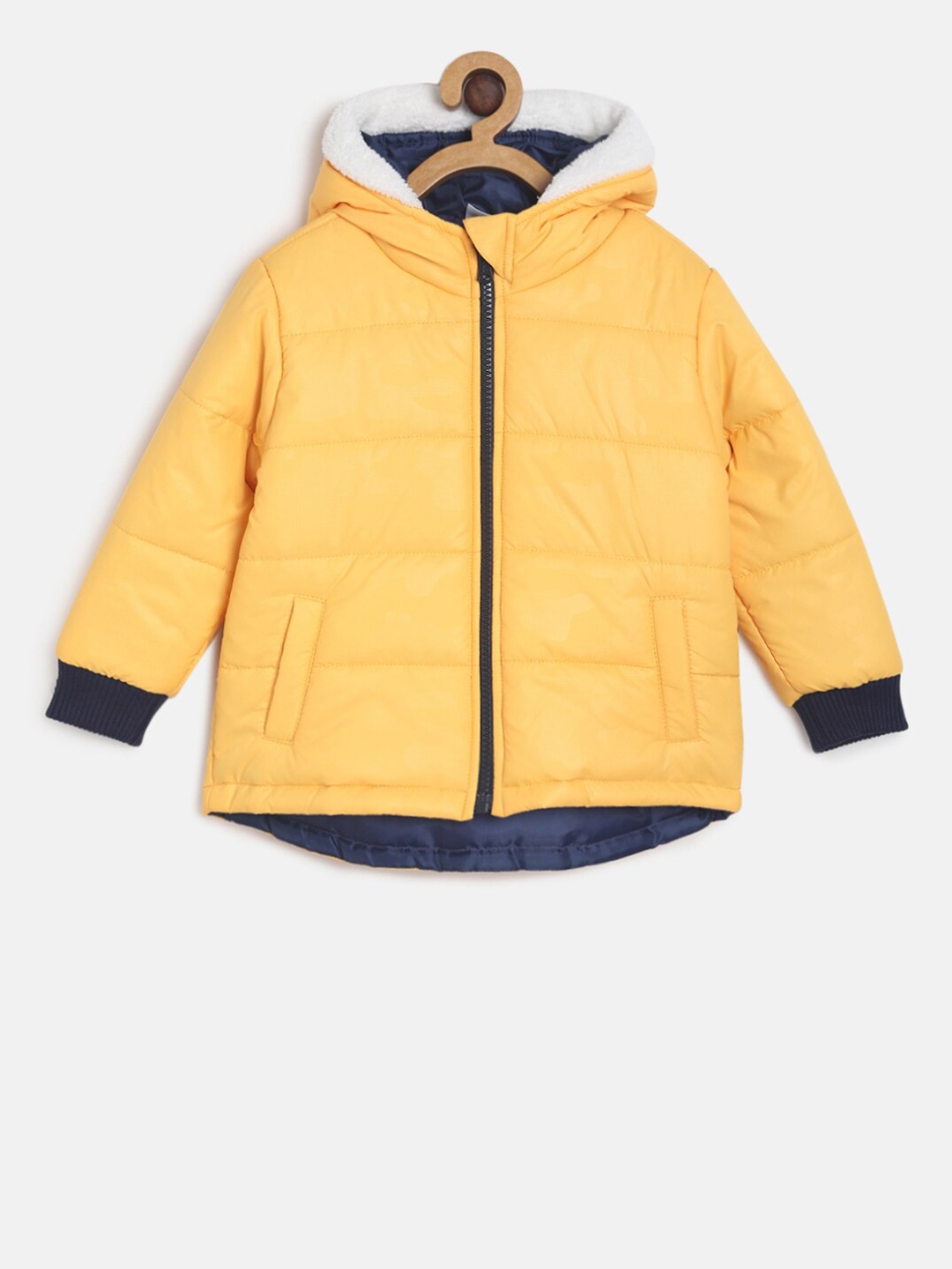 

MINI KLUB Boys Yellow Solid Padded Jacket