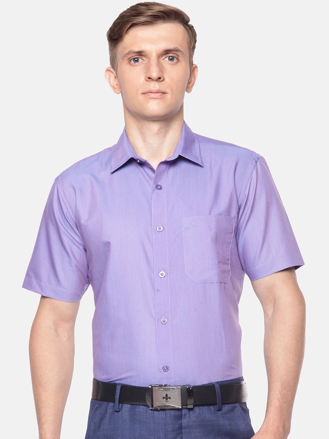 

Jansons Men Violet Regular Fit Solid Formal Shirt
