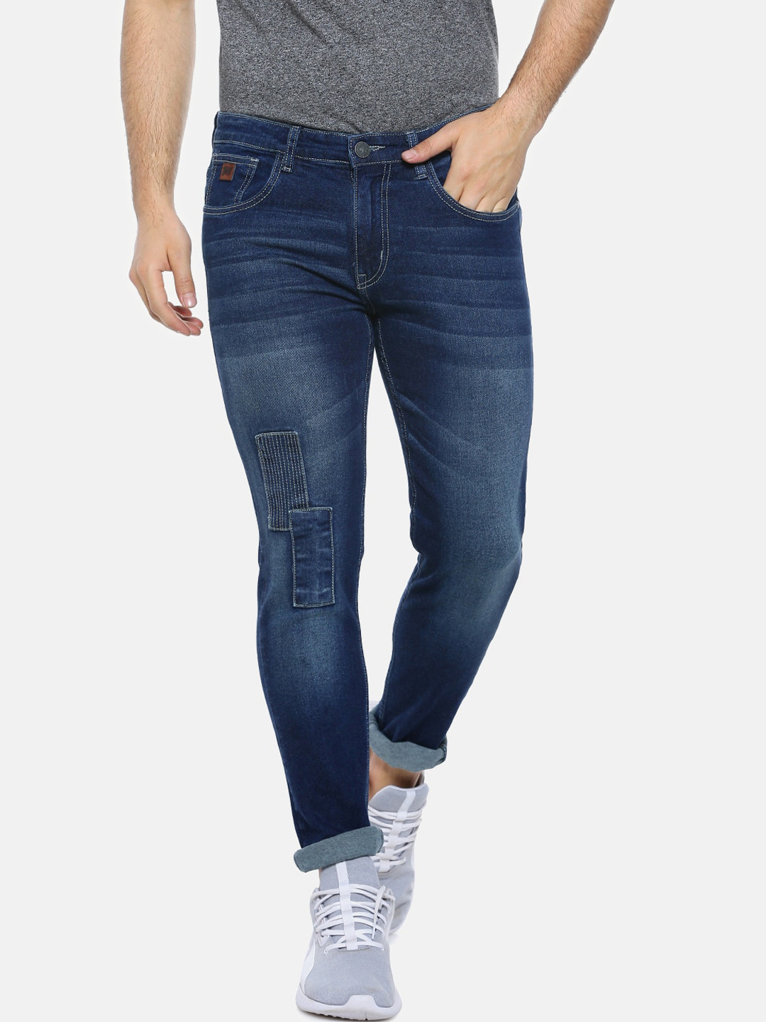 

Campus Sutra Men Blue Slim Fit Mid-Rise Clean Look Jeans