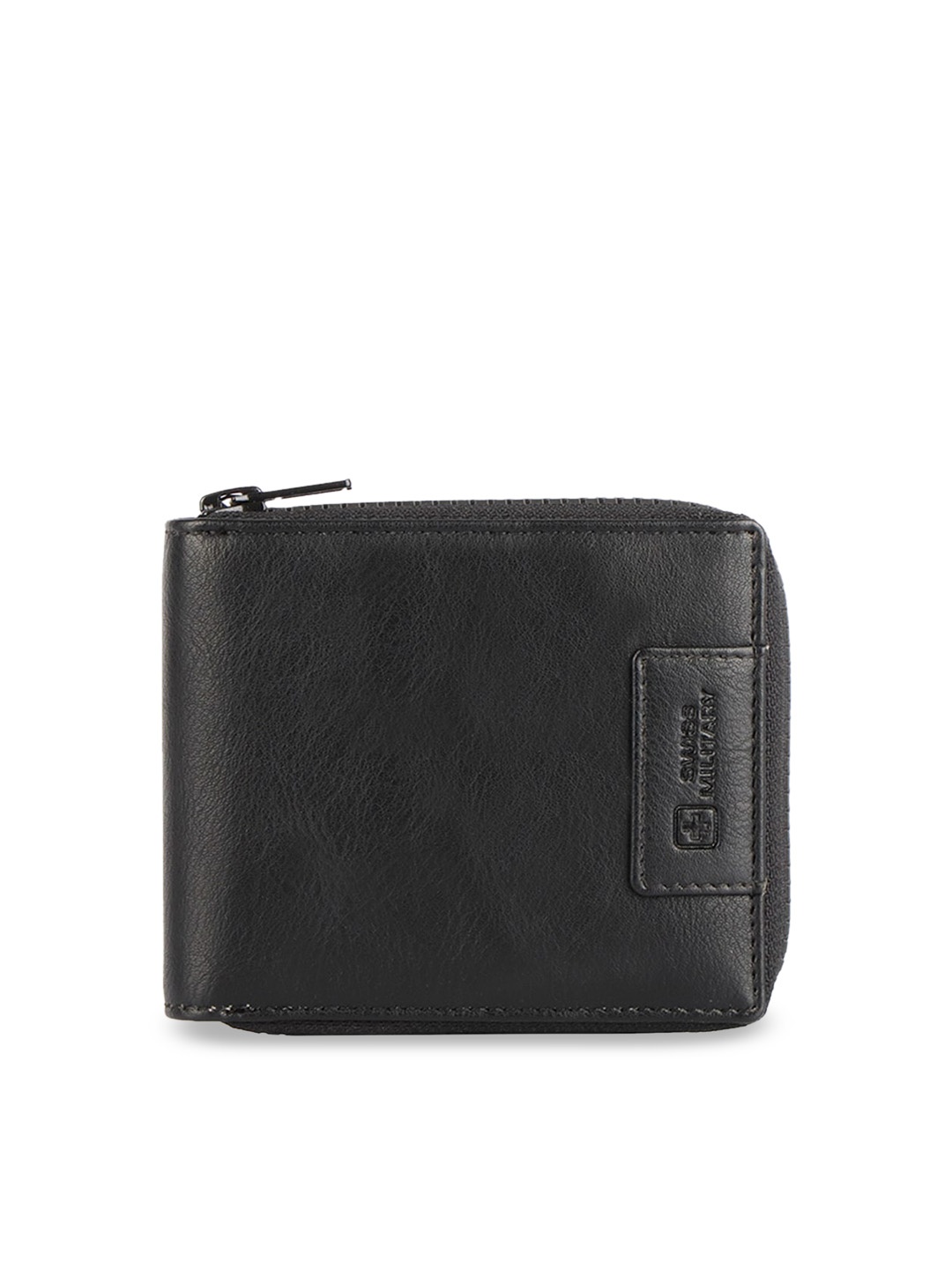 

SWISS MILITARY Men Black Solid Leather Two Fold Wallet
