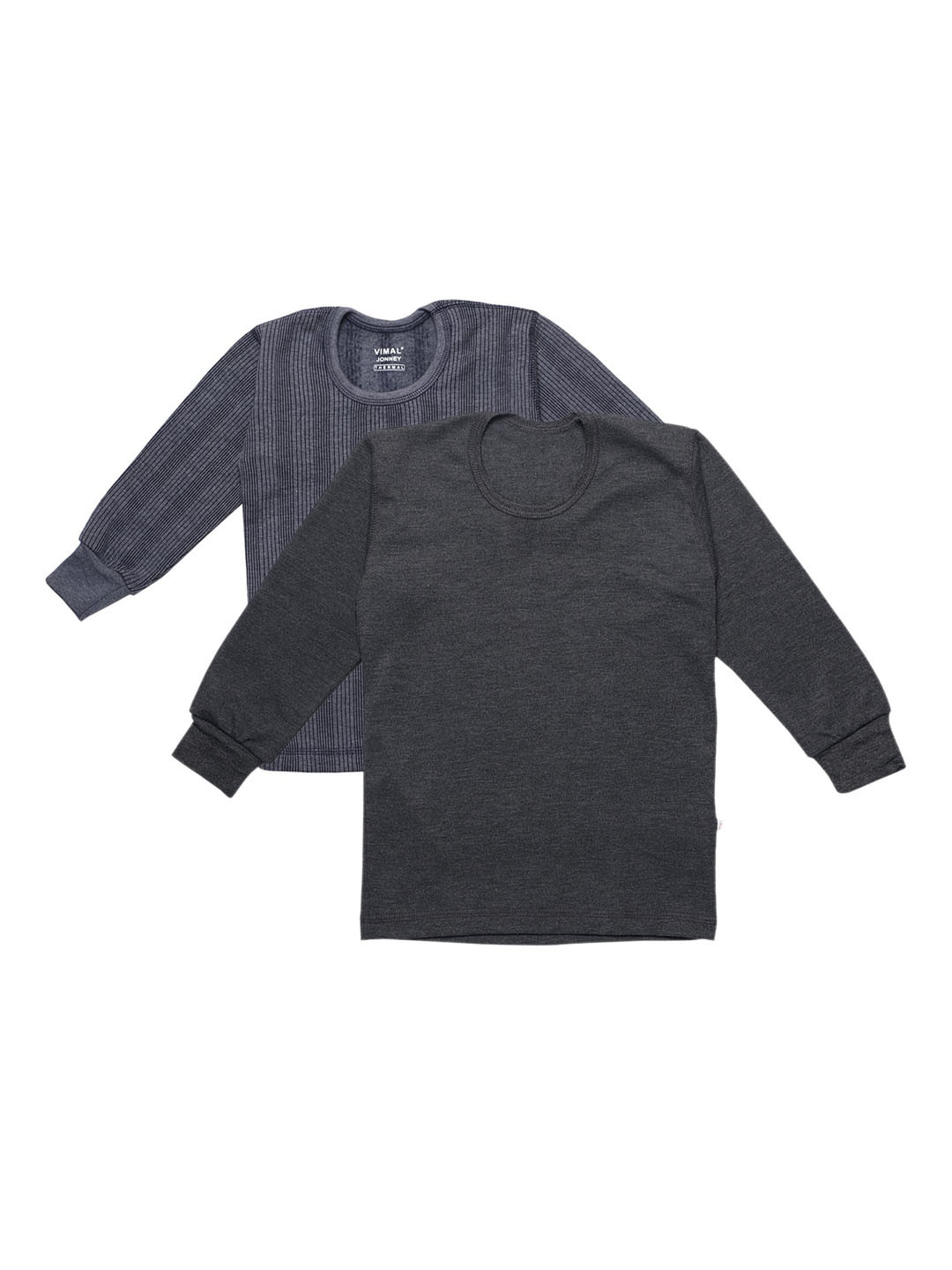 

VIMAL JONNEY Kids Pack of 2 Navy Blue Striped Thermal Tops