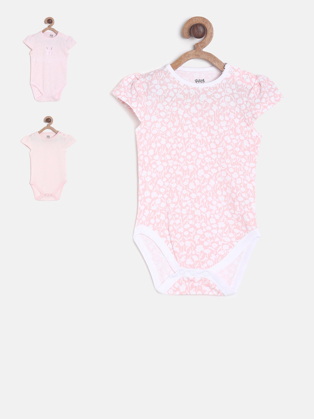 

MINI KLUB Infant Girls Pack of 3 Bodysuits, Pink