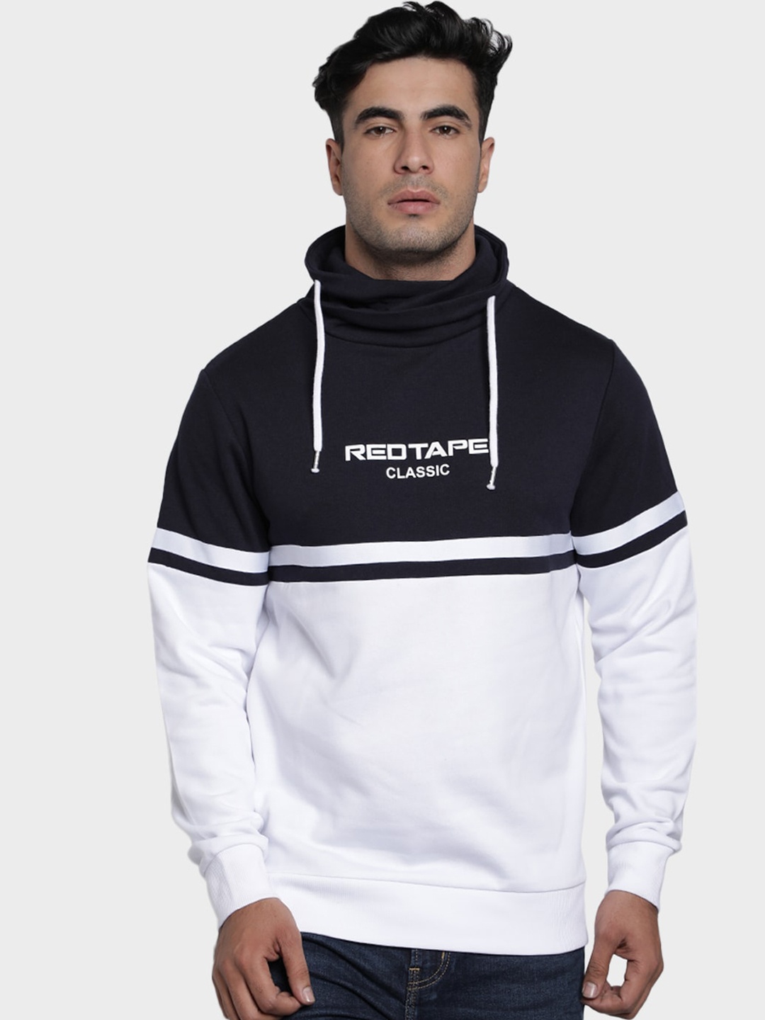

Red Tape Men White Colourblocked Sweatshirt