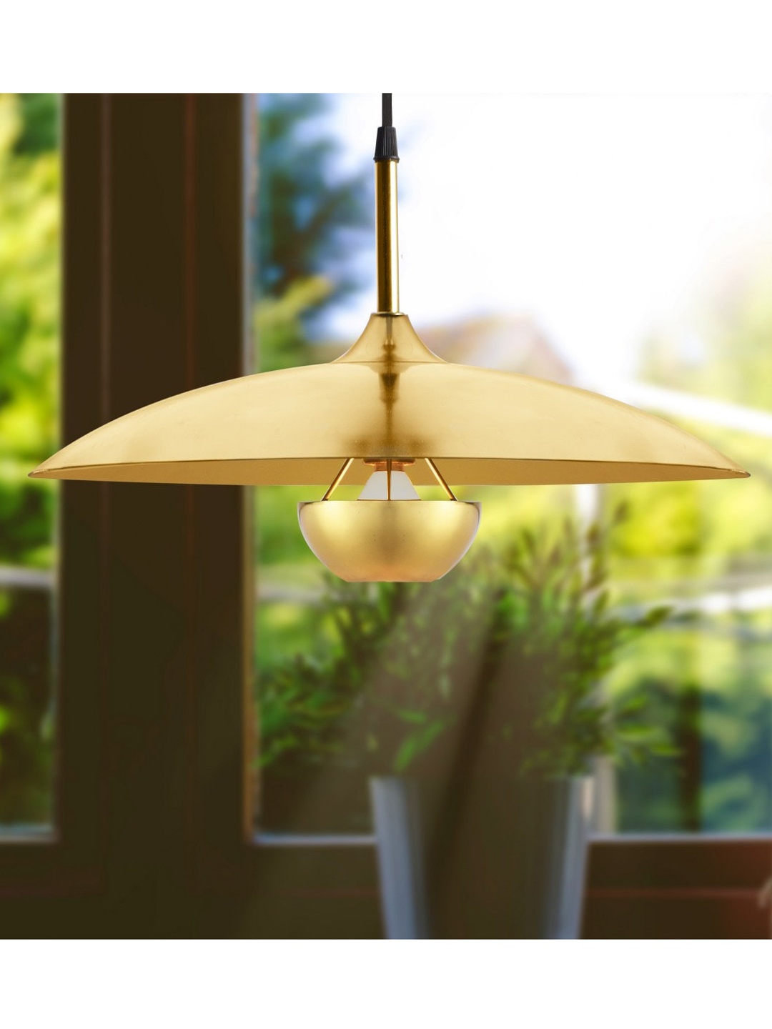 

THE LIGHT STORE Gold-Toned Solid Traditional Hanging Light