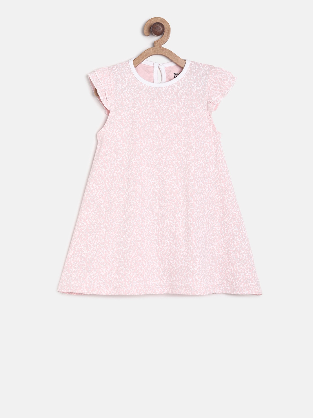 

MINI KLUB Girls Pink Floral Printed A-Line Dress