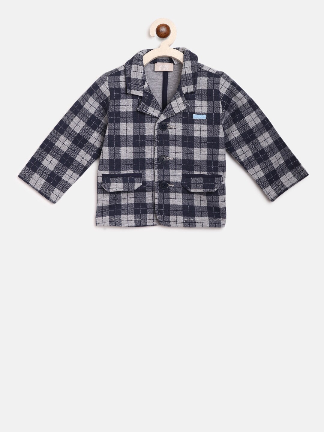 

Chicco Boys Navy Blue & Grey Checked Padded Jacket