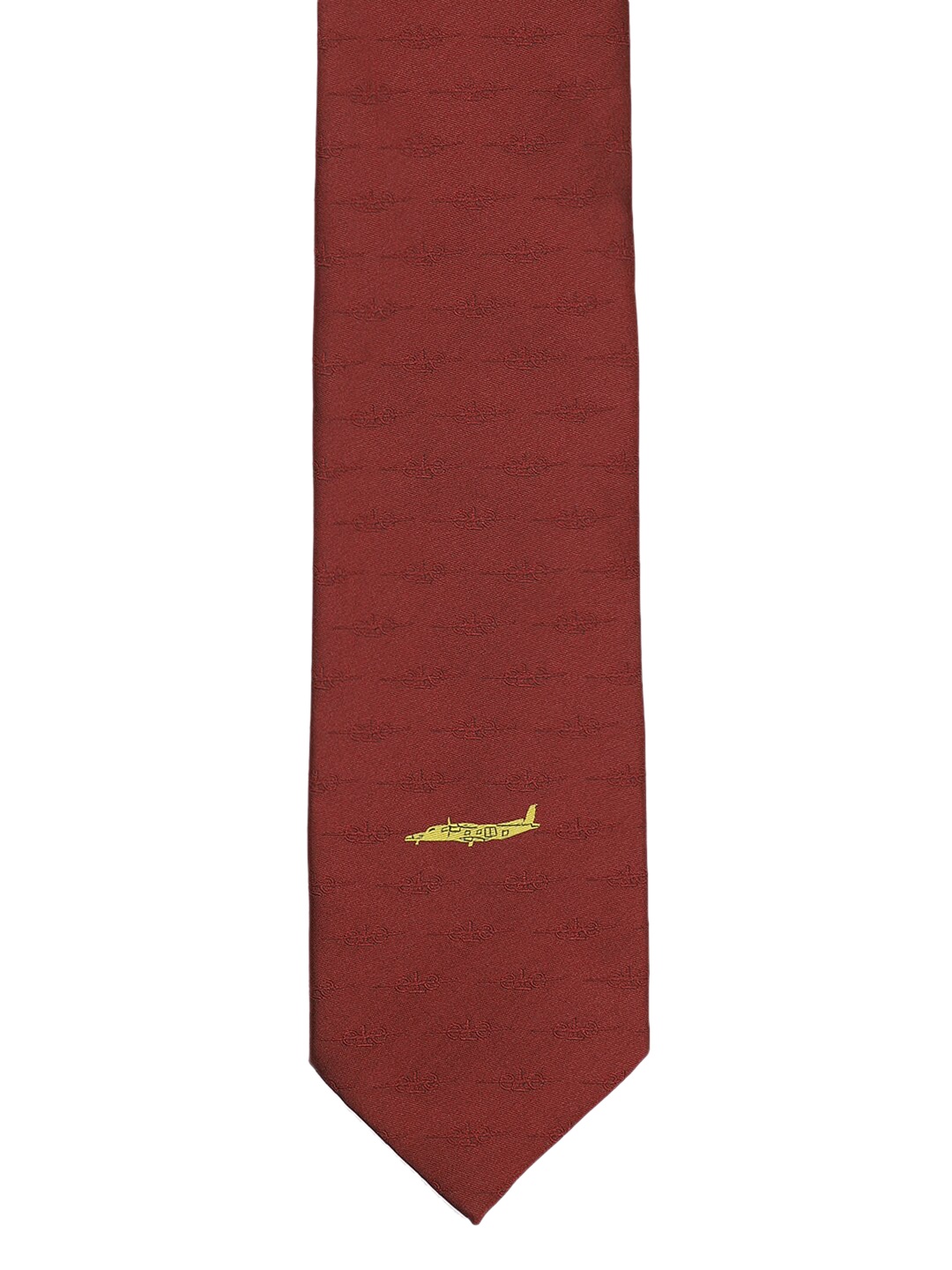 

Tossido Maroon Woven Design Broad Tie