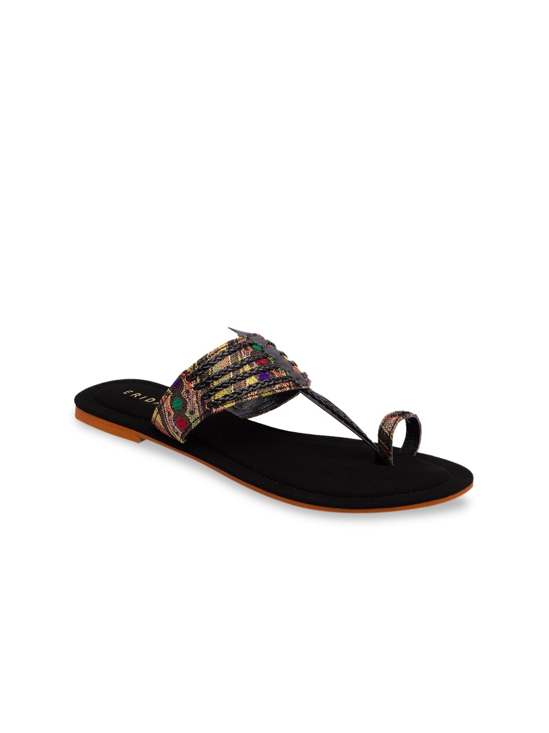 

ERIDANI Women Black Solid One Toe Flats