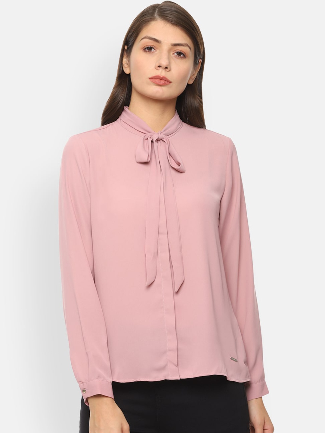 

Van Heusen Woman Women Pink Regular Fit Solid Casual Shirt