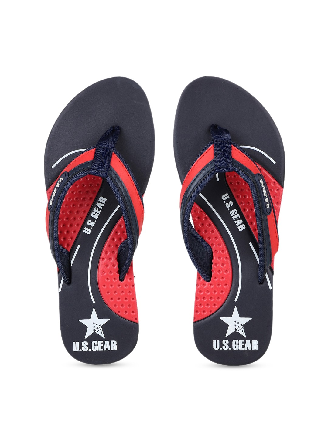 

US Gear Women Navy Blue Printed Thong Flip-Flops