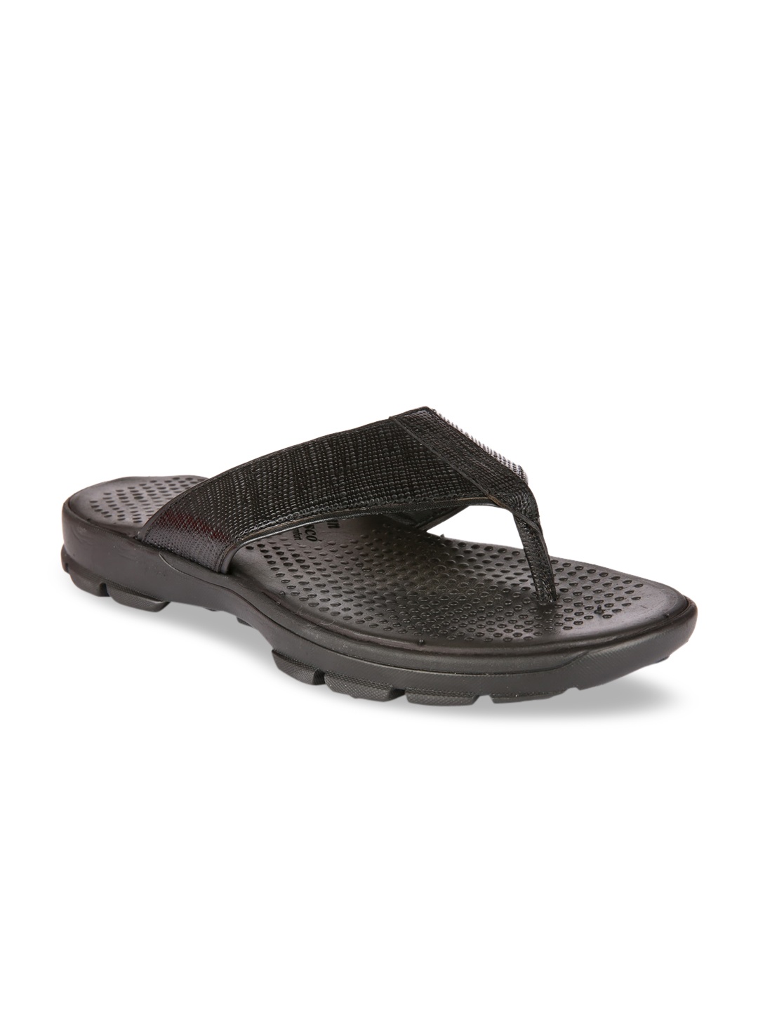 

San Frissco Men Black Leather Sandals