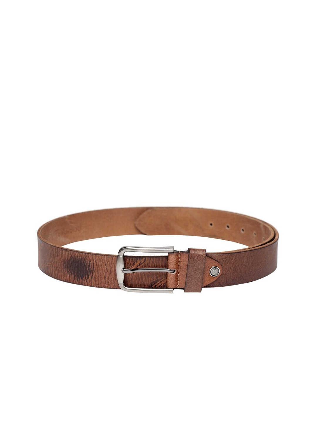 

Teakwood Leathers Men Tan Brown Textured Leather Belt