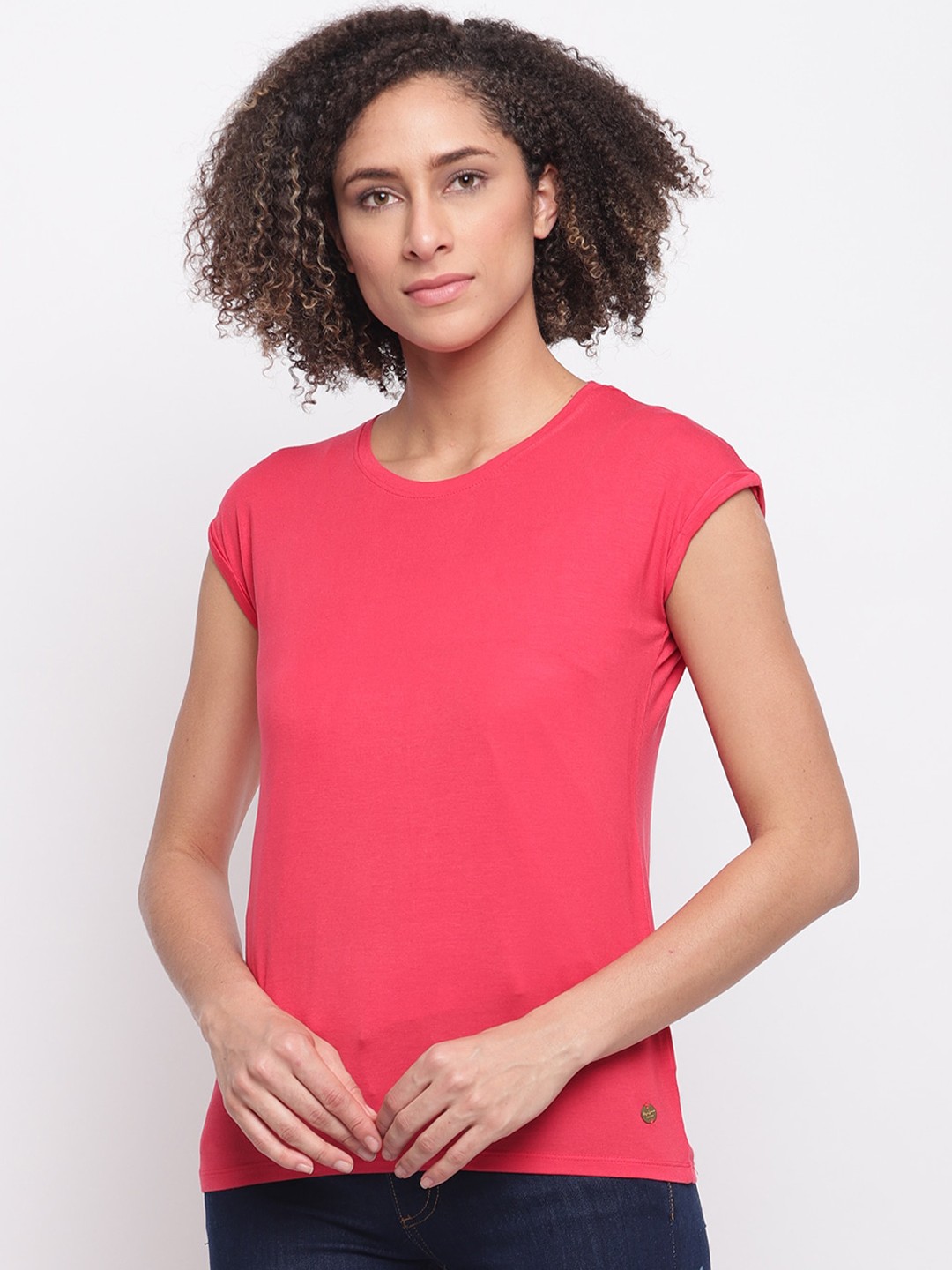 

Pepe Jeans Women Red Solid Round Neck T-shirt