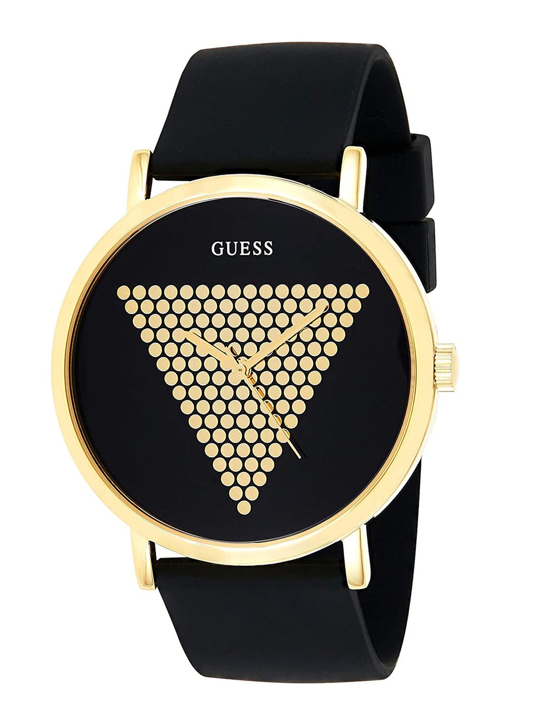 

GUESS Men Black & Gold-Toned Analogue Watch W1161G1