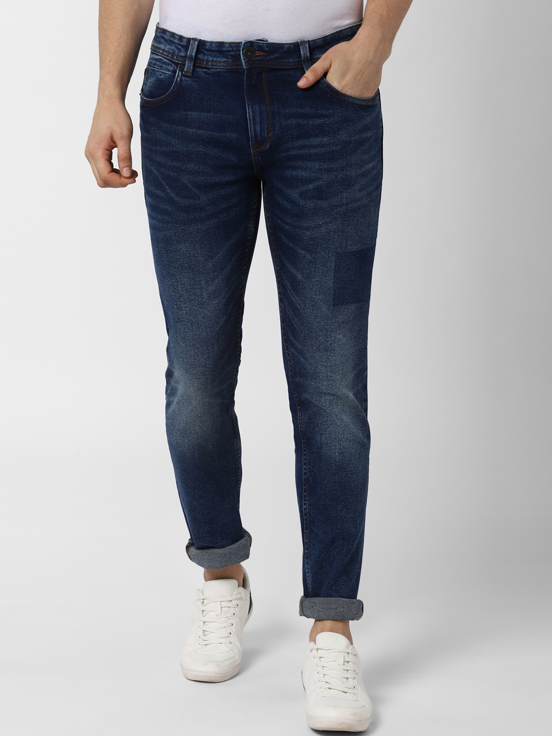 

Peter England Casuals Men Blue Skinny Fit Mid-Rise Clean Look Jeans