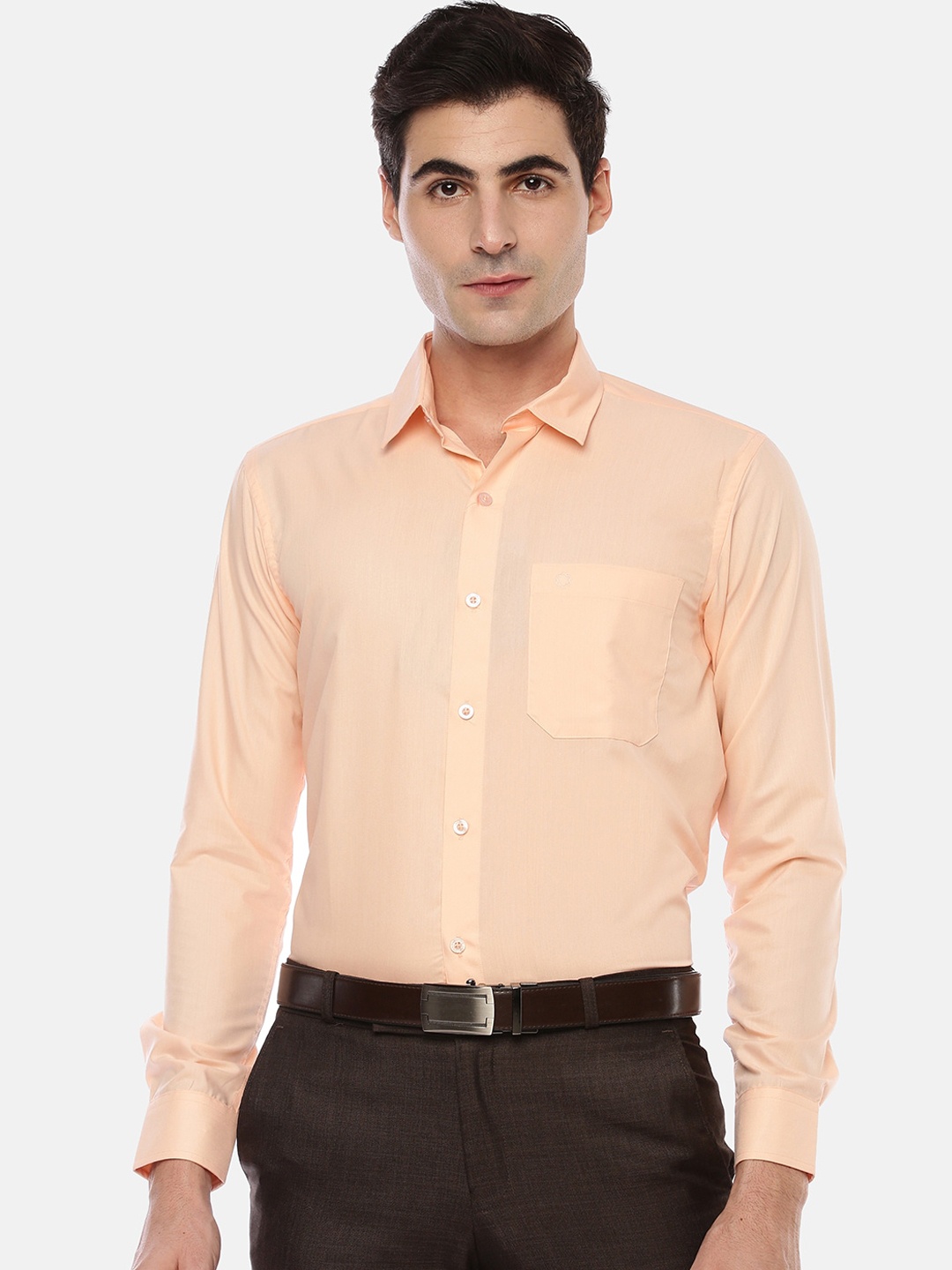 

Jansons Men Orange Regular Fit Solid Formal Shirt