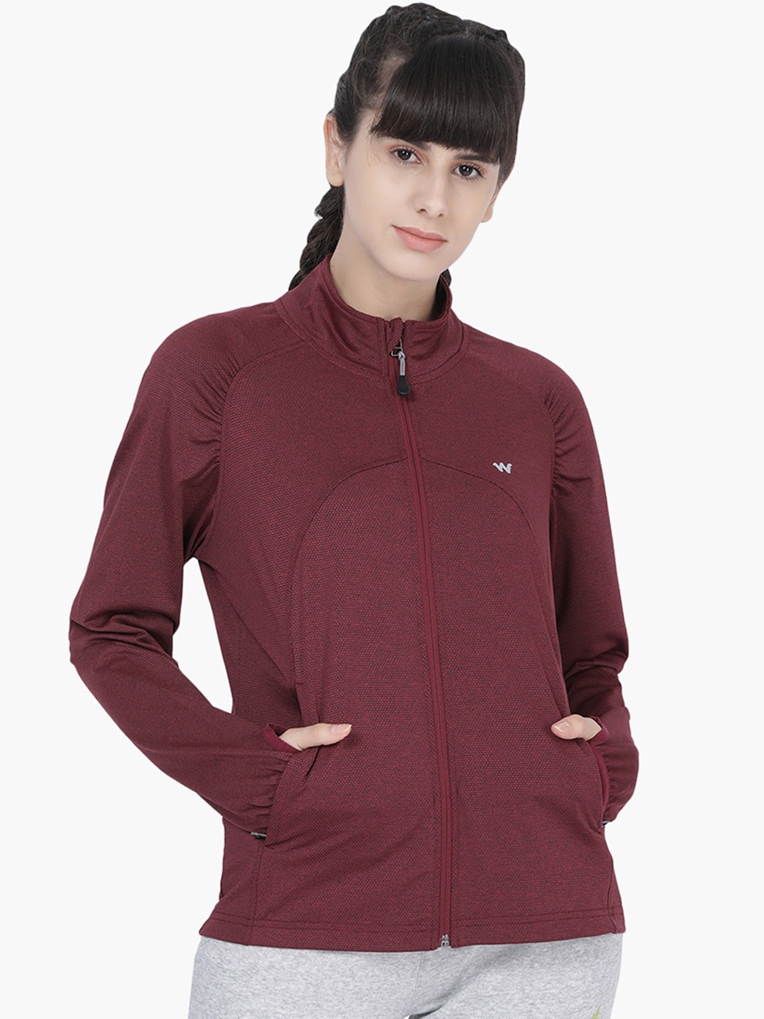 

Wildcraft Women Red Solid Insulator Open Front Jacket