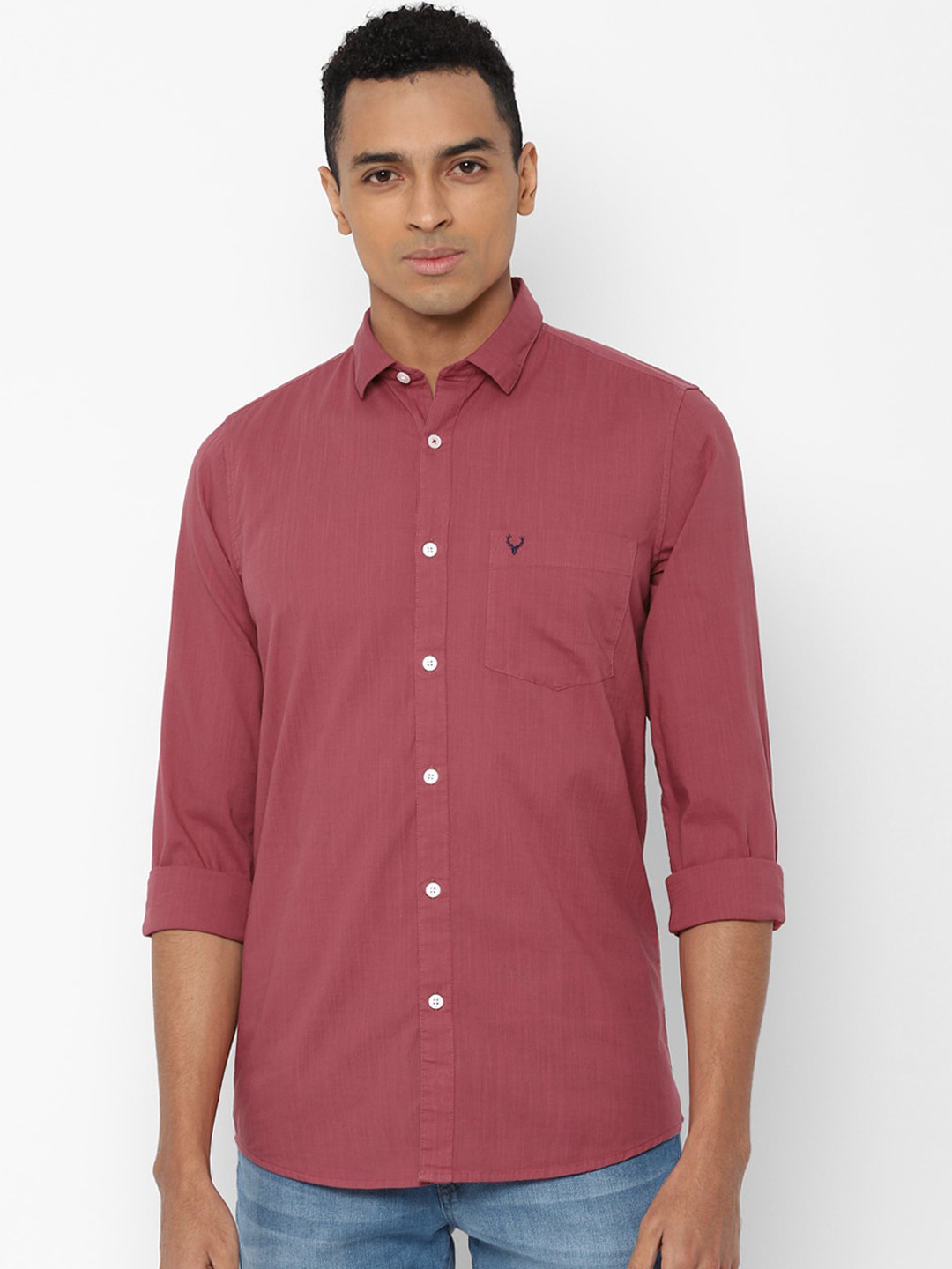 

Allen Solly Men Maroon Slim Fit Solid Casual Shirt