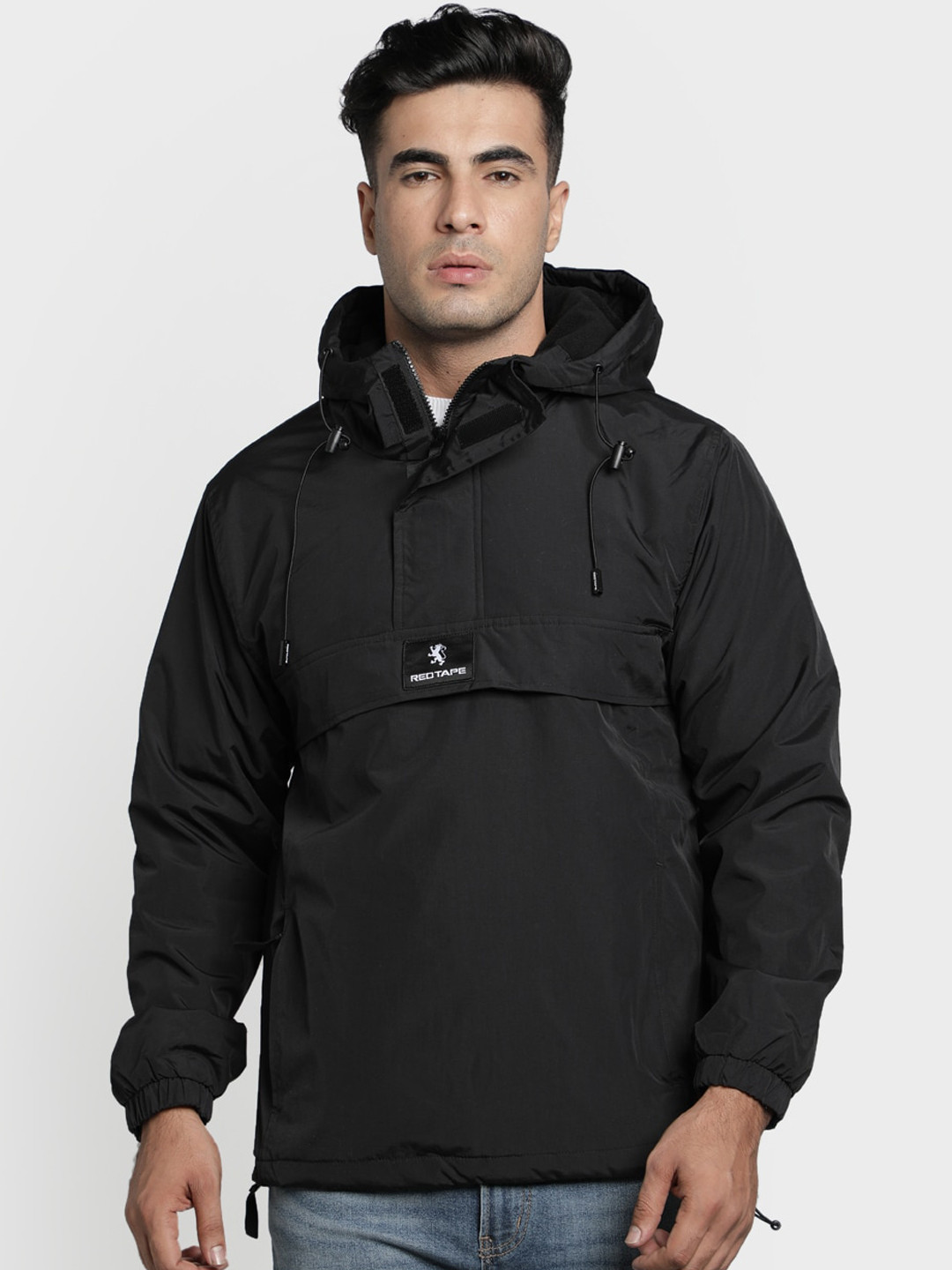 

Red Tape Men Black Solid Tailored Jacket