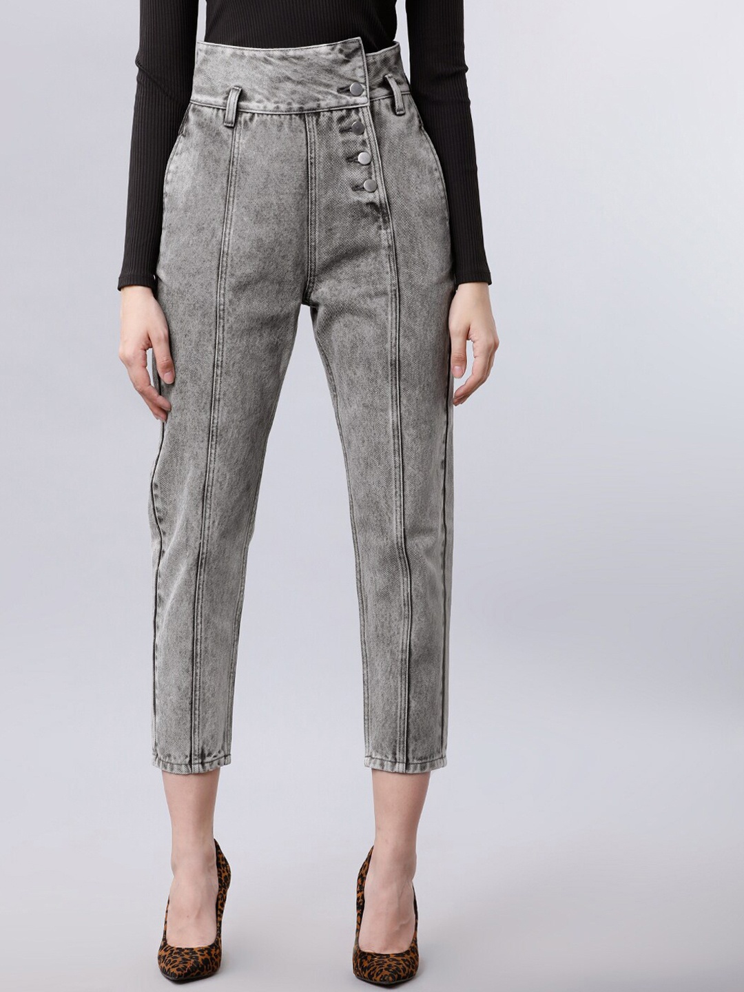 

Tokyo Talkies Women Grey Slim Fit High-Rise Clean Look Jeans