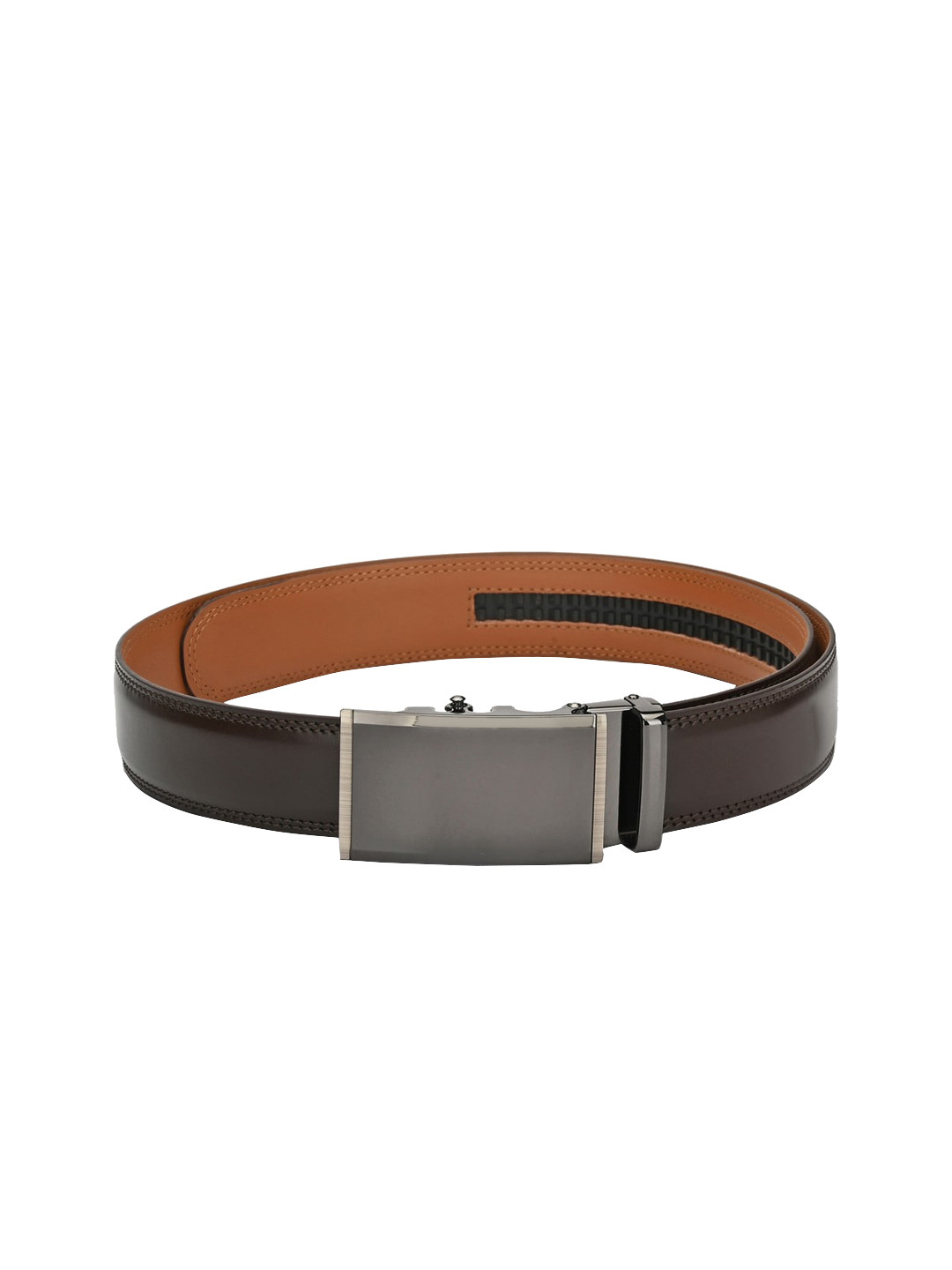 

Pacific Gold Men Brown Solid Leather Belt