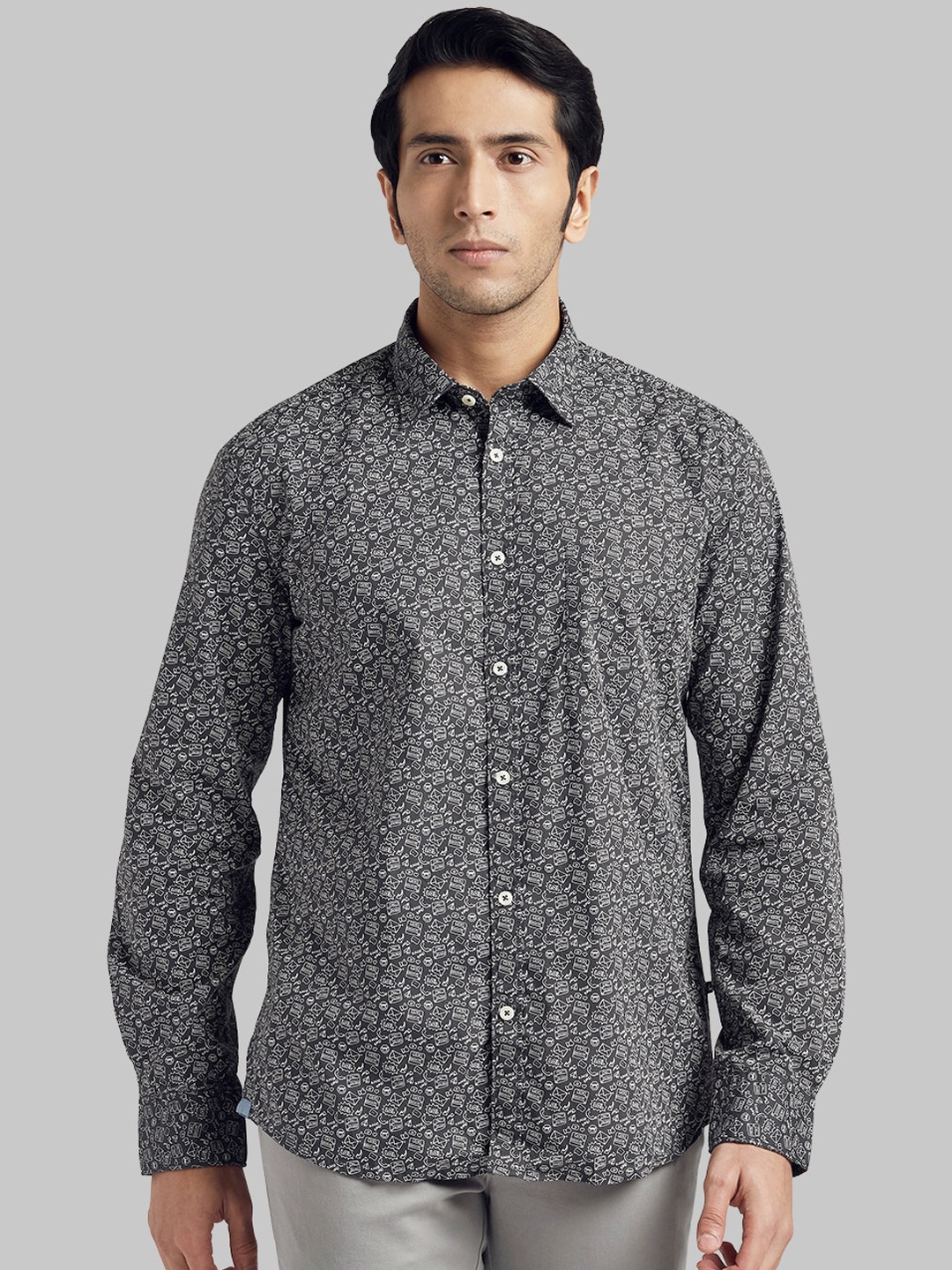

Parx Men Black Regular Fit Printed Casual Shirt