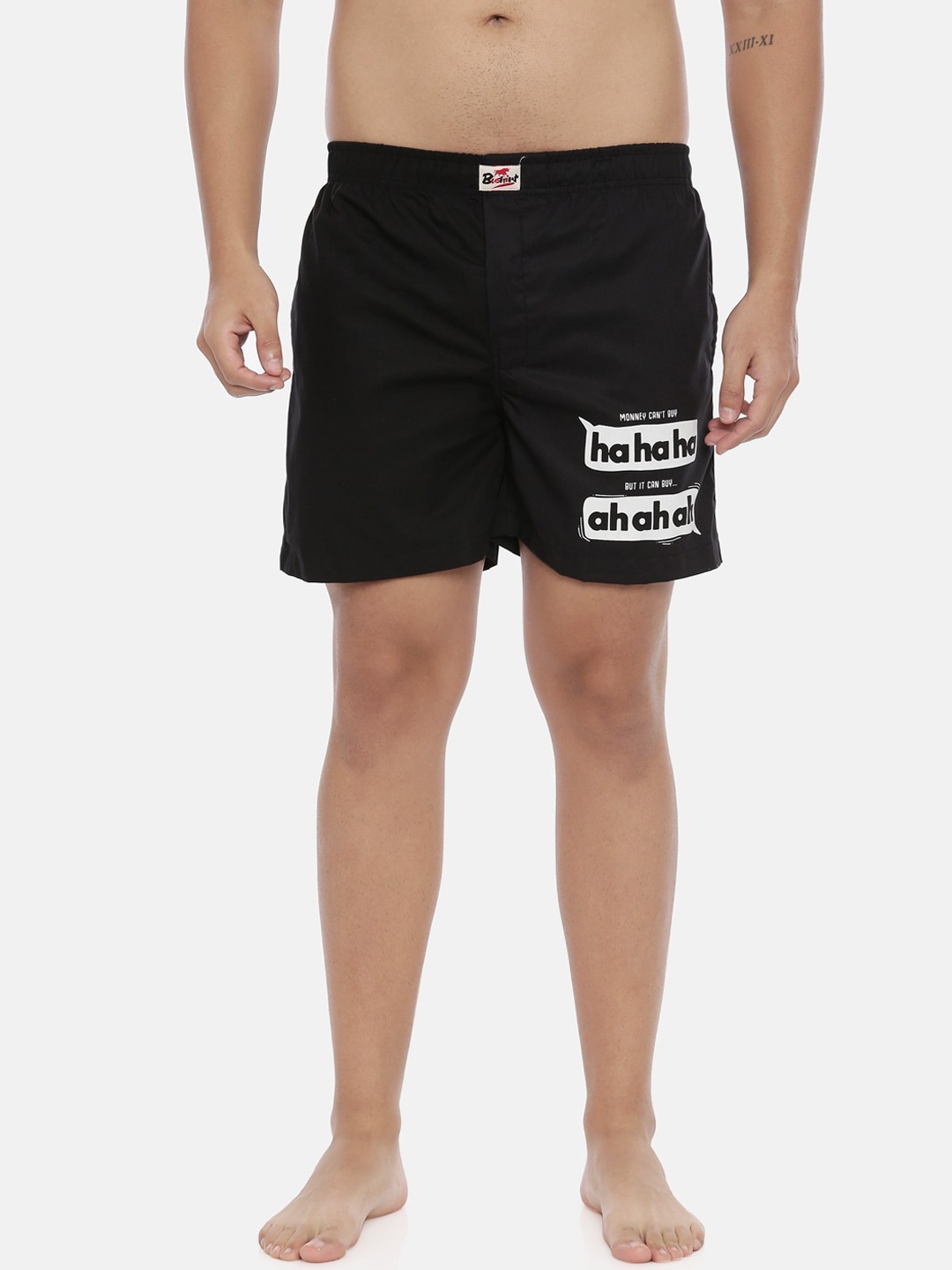

Bushirt Men Black Printed Pure Cotton Boxers BX00126