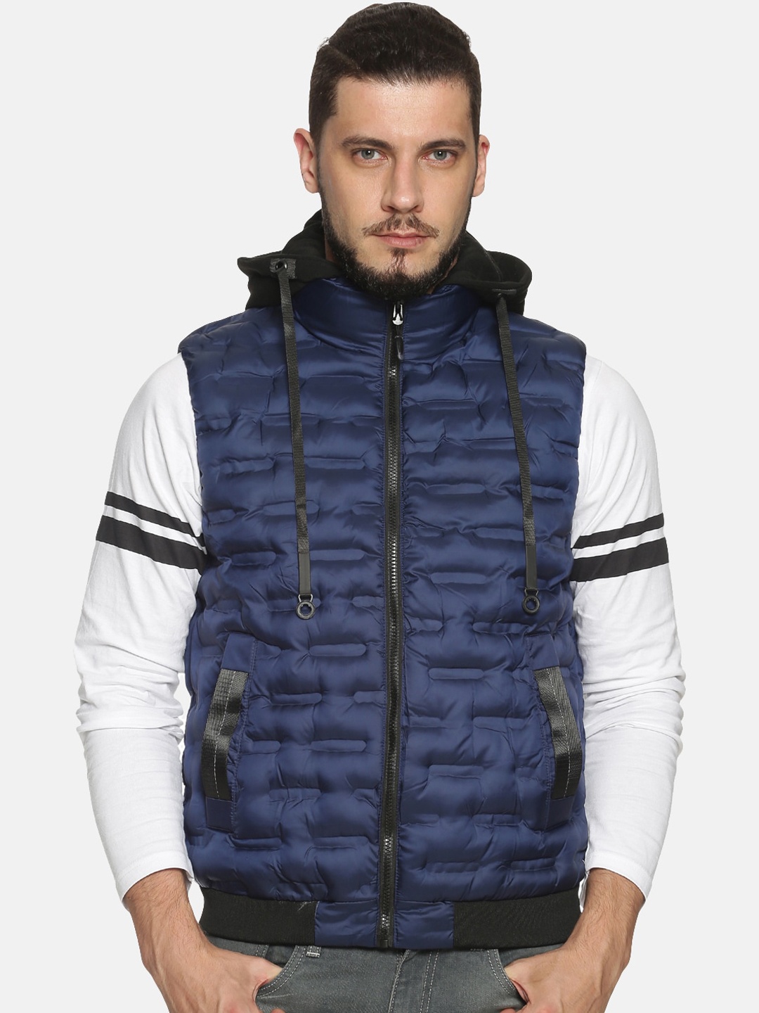 

SHOWOFF Men Blue Printed Padded Jacket