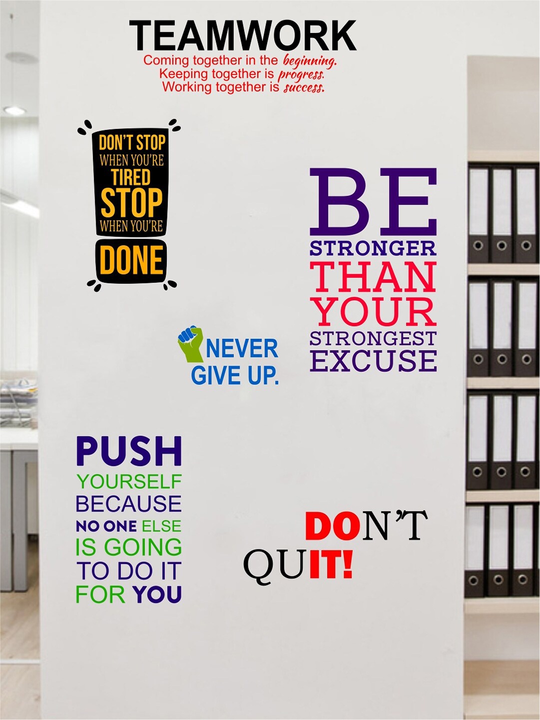 rawpockets Multicoloured Quotes Wall Stickers, Multi