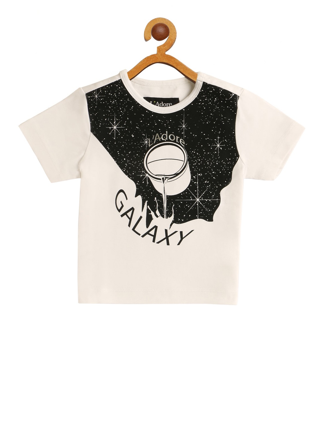 

LAdore Kids White Printed Round Neck T-shirt, Off white