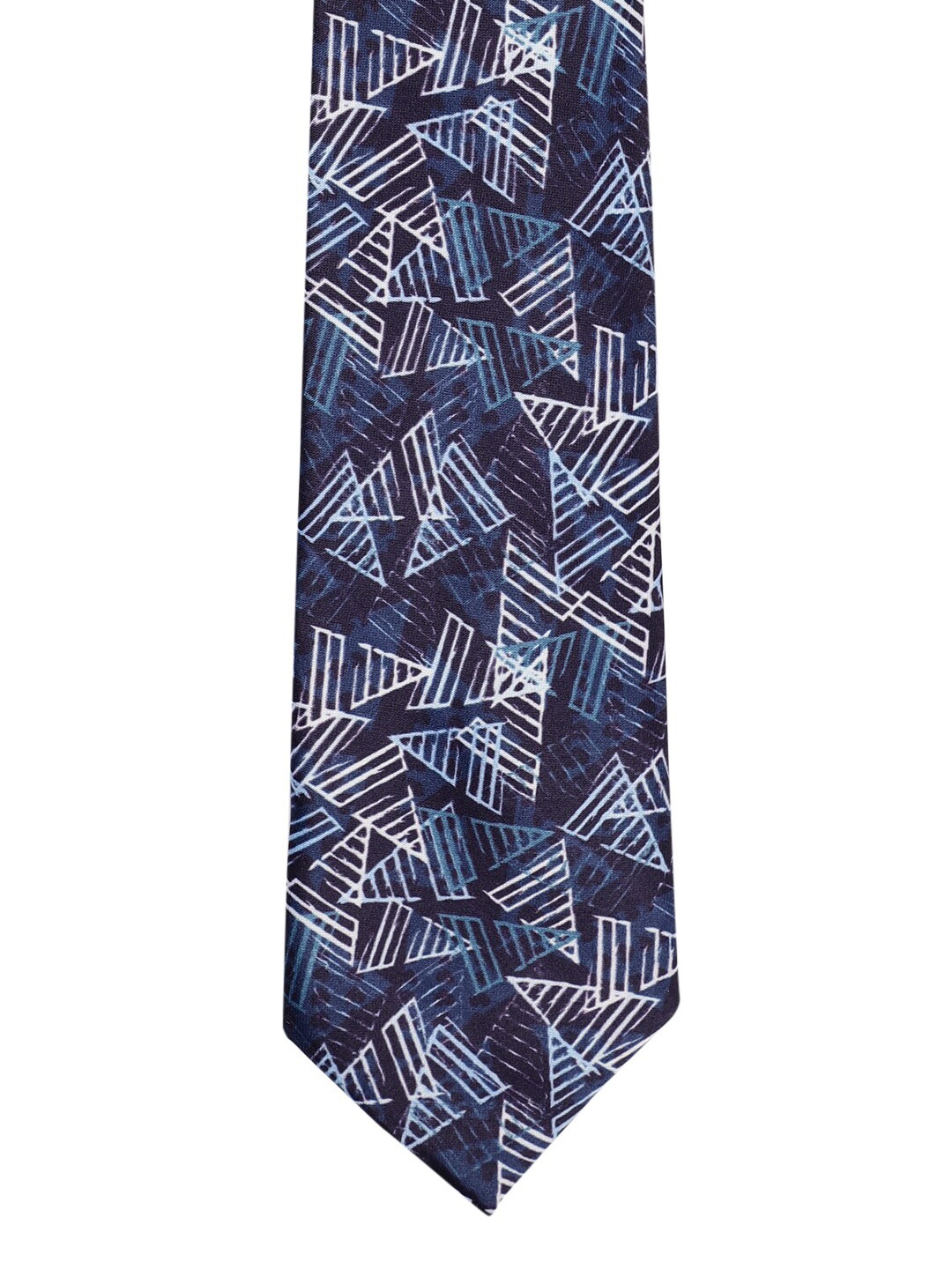 

Tossido Navy Blue & White Printed Broad Tie