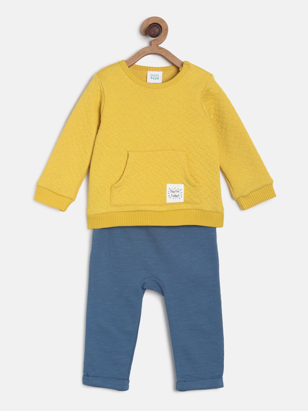 

MINI KLUB Infant Boys Pure Cotton T-shirt with Pyjamas, Yellow