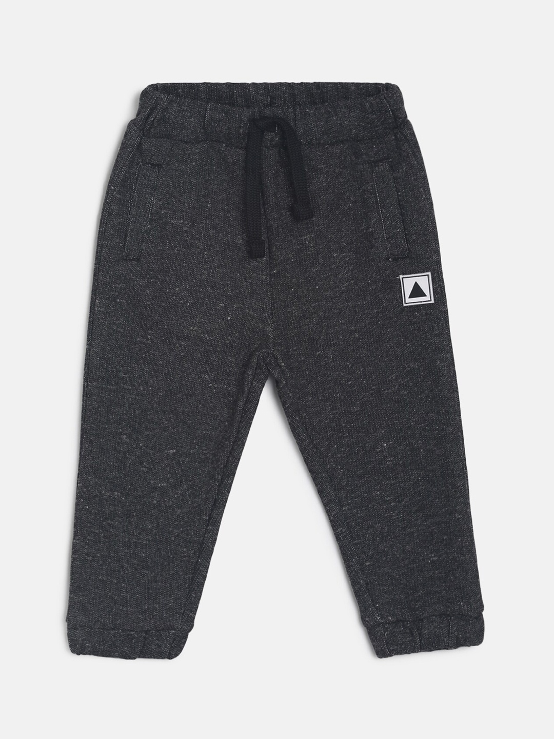 MINI KLUB Boys Charcoal Grey Solid Joggers