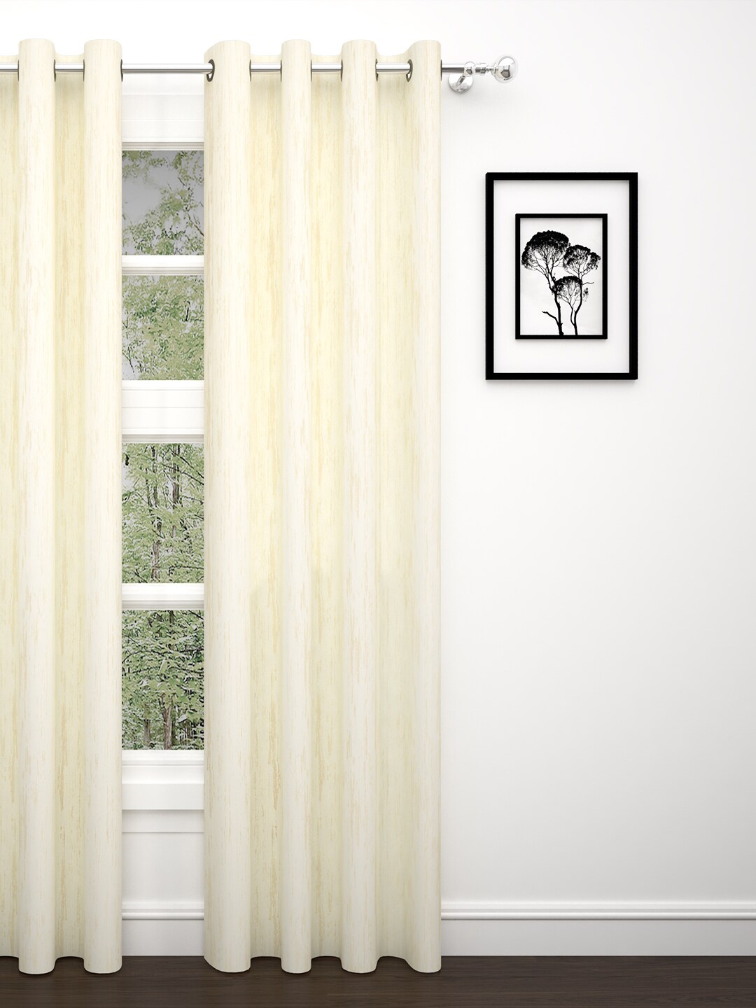 

PAVO Cream-Coloured Jacquard Textured Single Door Curtain