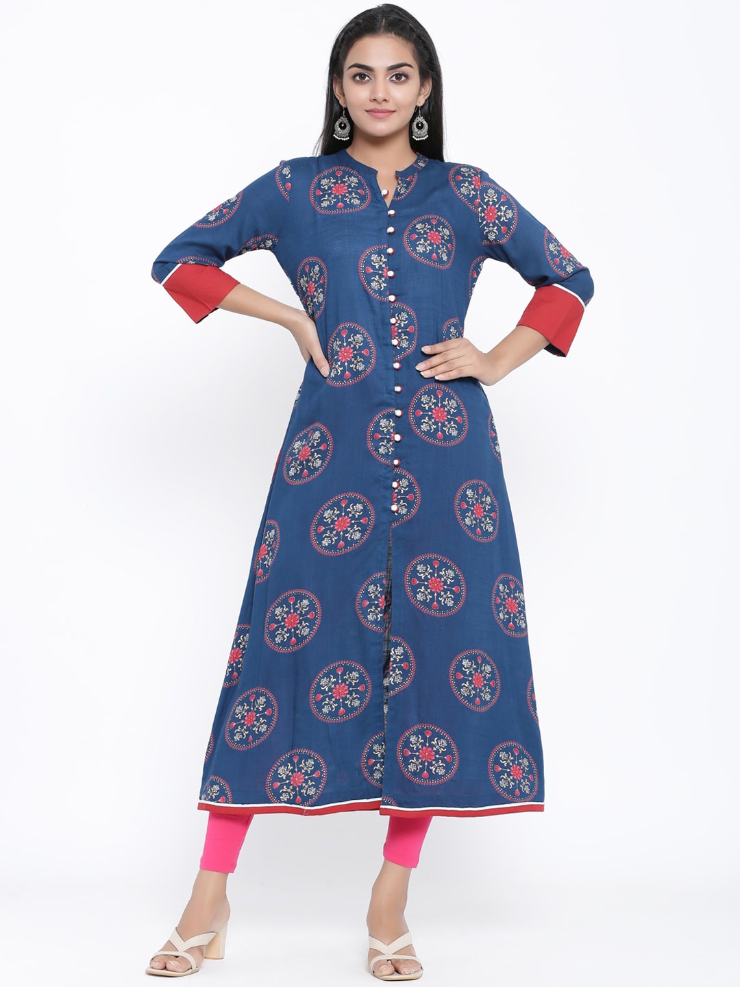 

RANGMAYEE Women Blue Printed A-Line Kurta