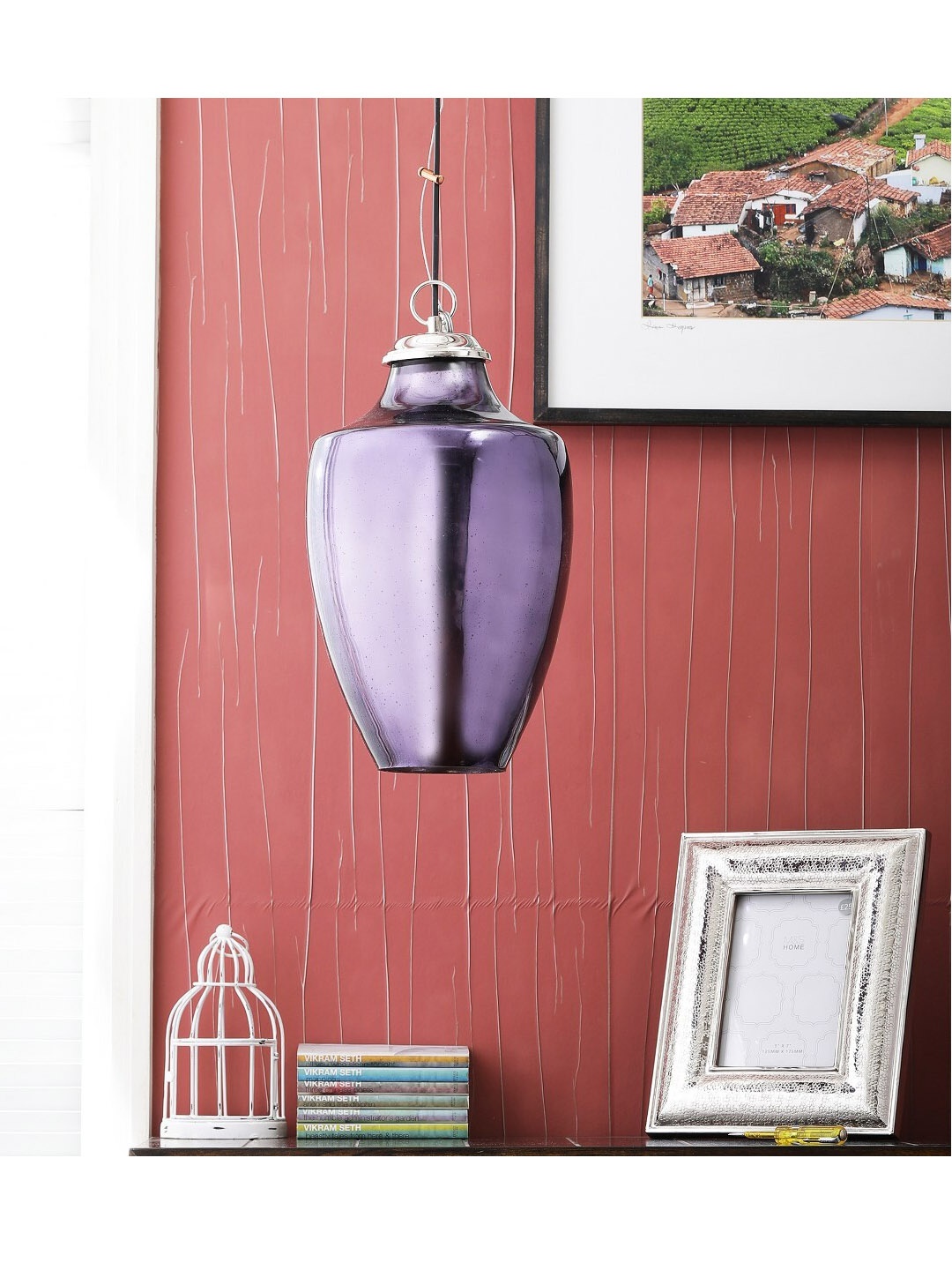 

THE LIGHT STORE Purple Solid Contemporary Pendant Light