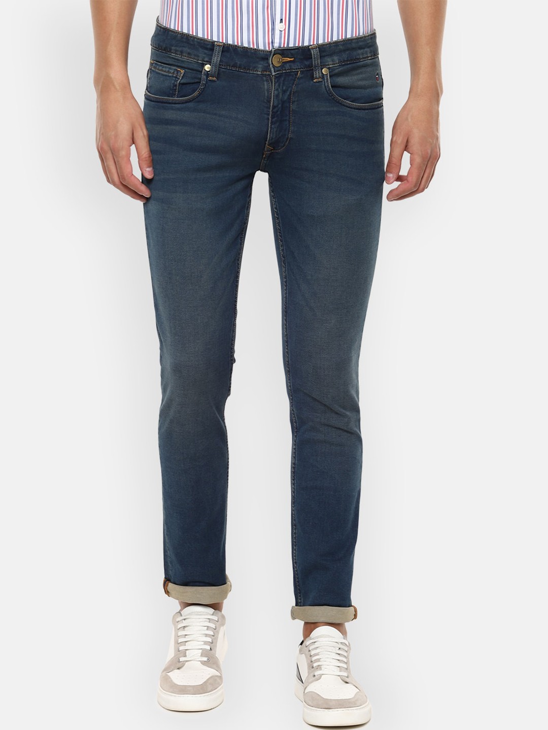 

Louis Philippe Jeans Men Blue Slim Fit Mid-Rise Clean Look Stretchable Jeans