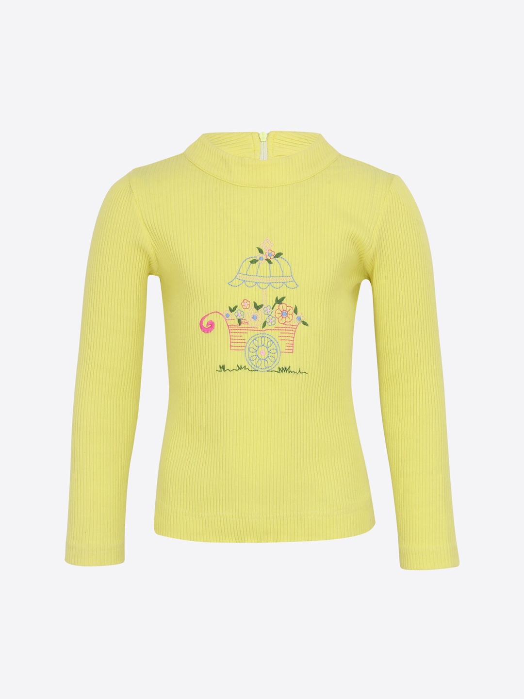 CUTECUMBER Girls Lime Green Printed Top