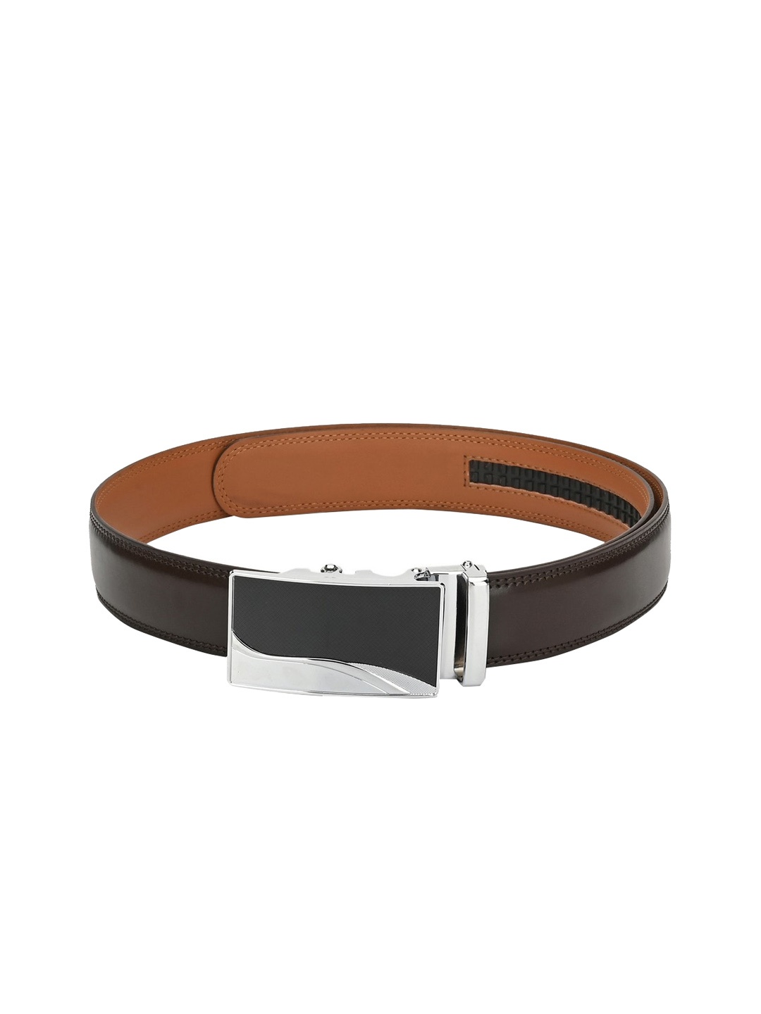 

Pacific Gold Men Brown Solid Leather Belt